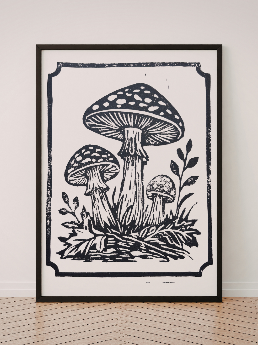 Fungal Folk - Original Linocut Print