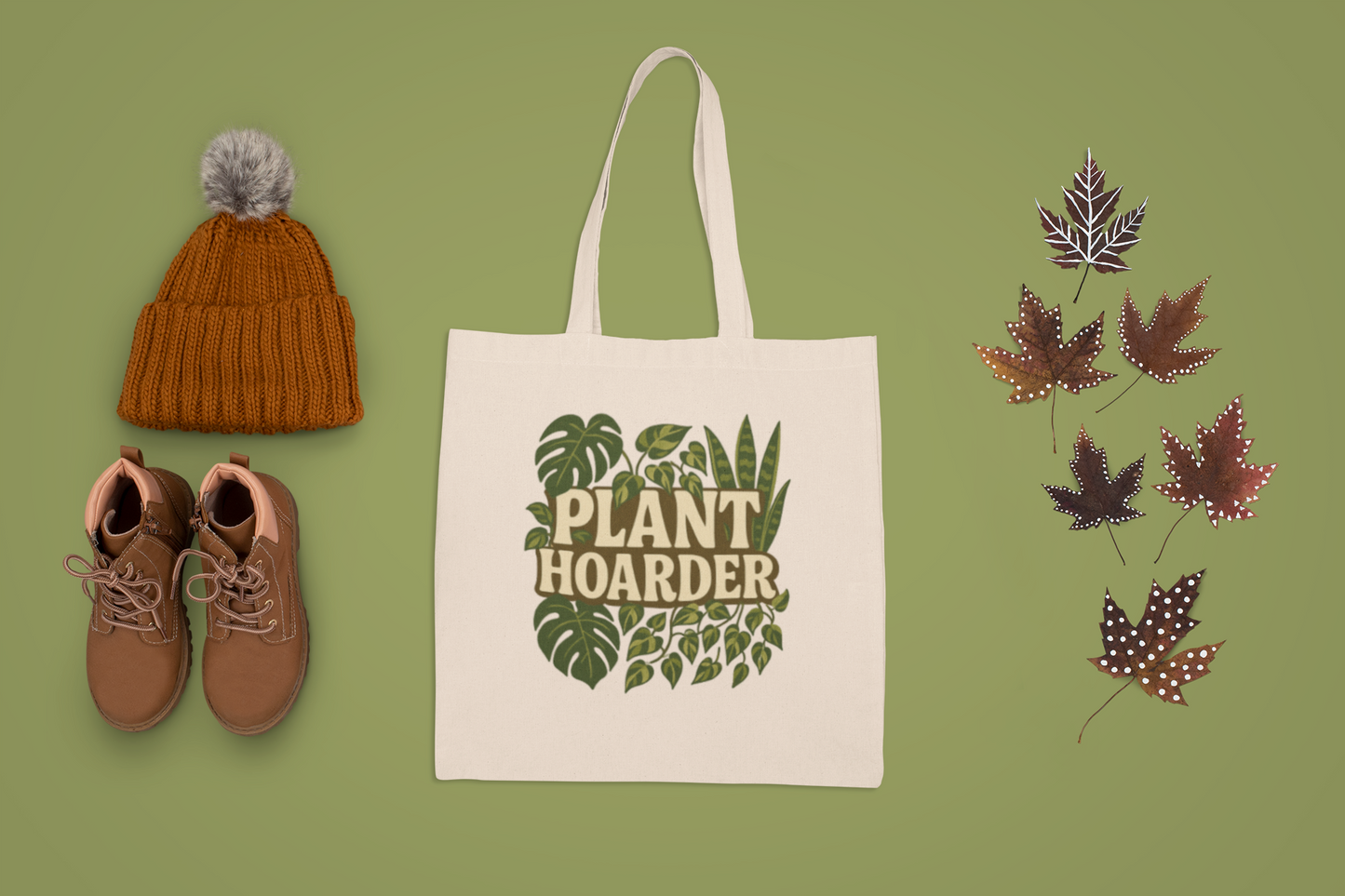 Plant Hoarder Cotton Canvas Tote Bag, Eco-Friendly Shopper, Gift for Plant Lovers, Reusable Grocery Bag, Gardening Accessories