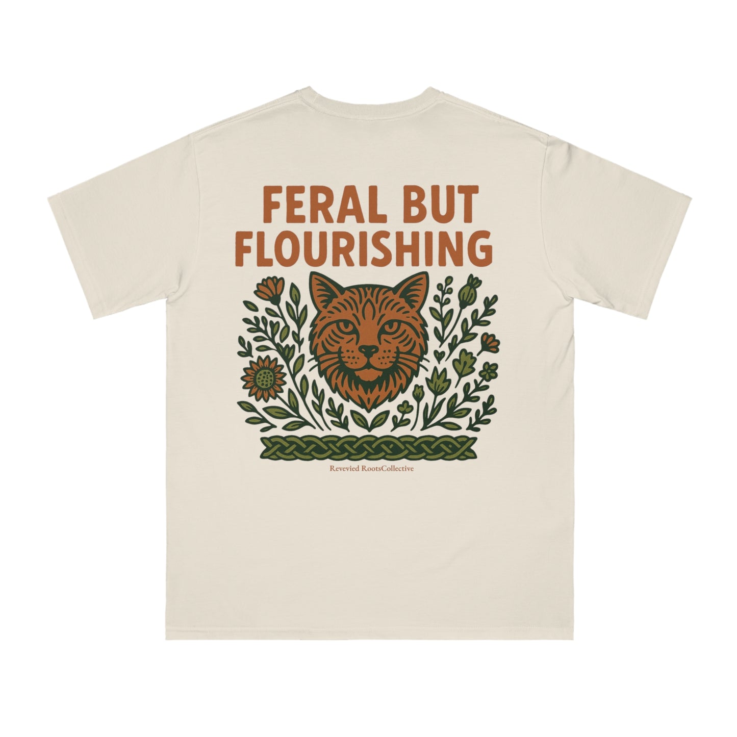 Unisex T-Shirt Eco-Conscious Folk Art Skull and Flower Design
