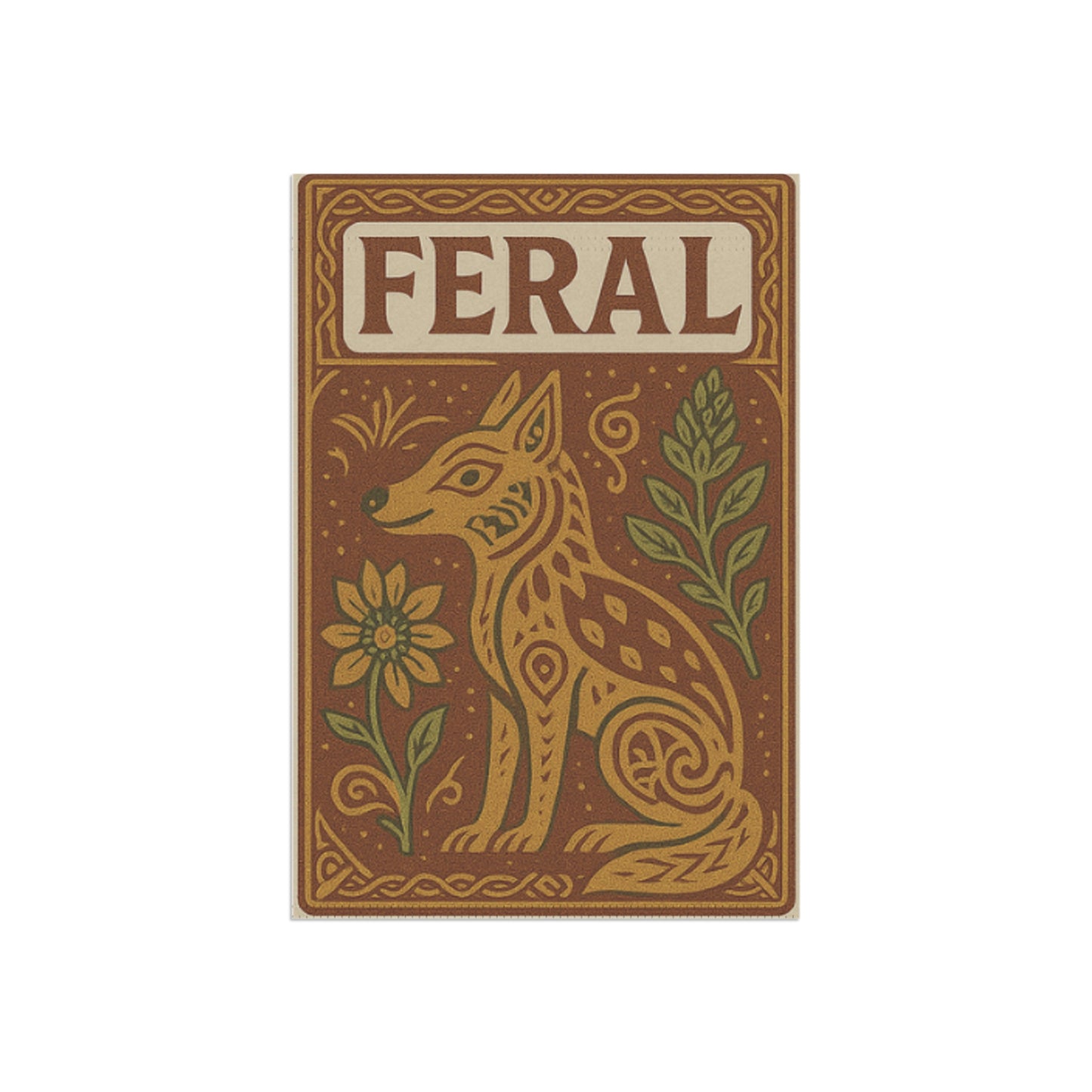 Feral Garden Banner, Decorative House Flag, Outdoor Yard Art, Boho Garden Decor, Pet Lovers Gift