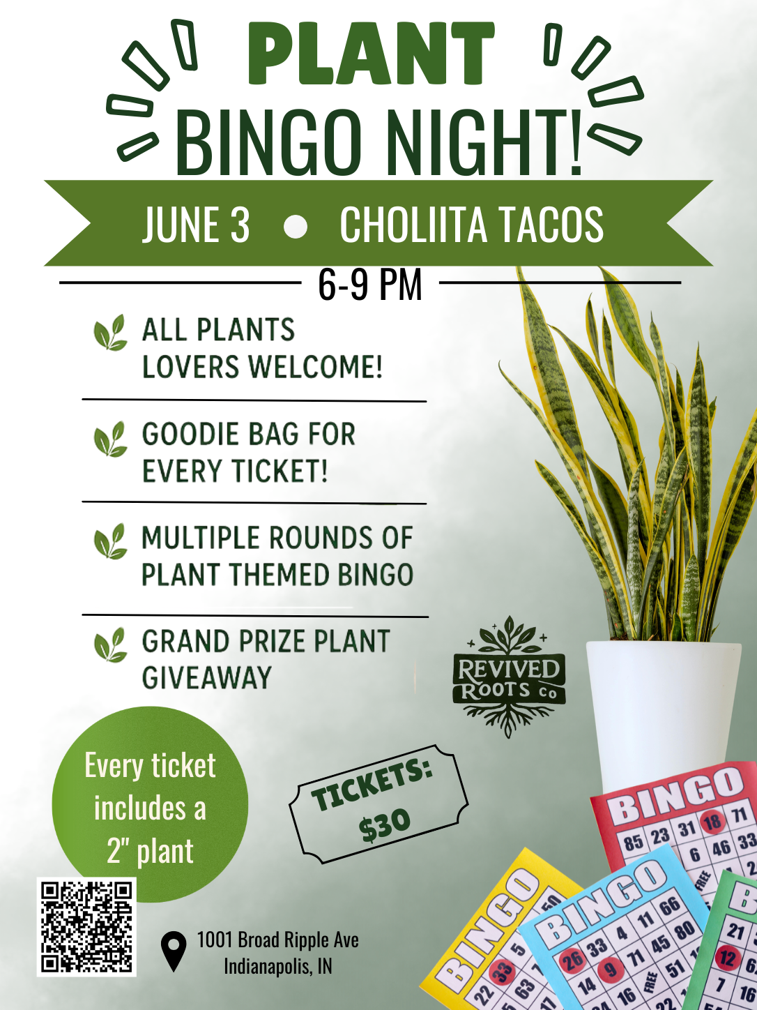 Plant Bingo Night Ticket –June 3rd🌿