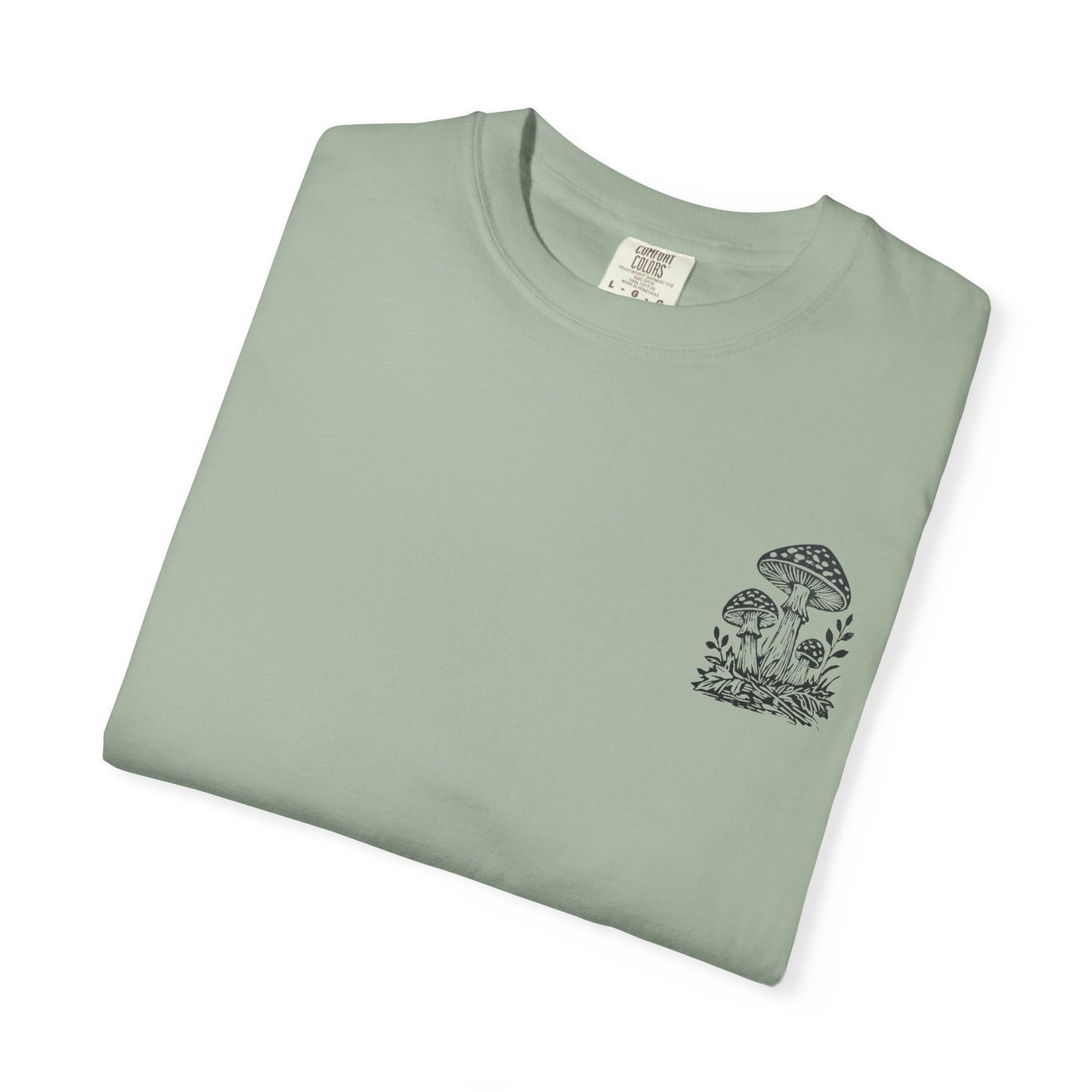 Mushroom Graphic T-Shirt — Botanical Fungi Chest & Back Print