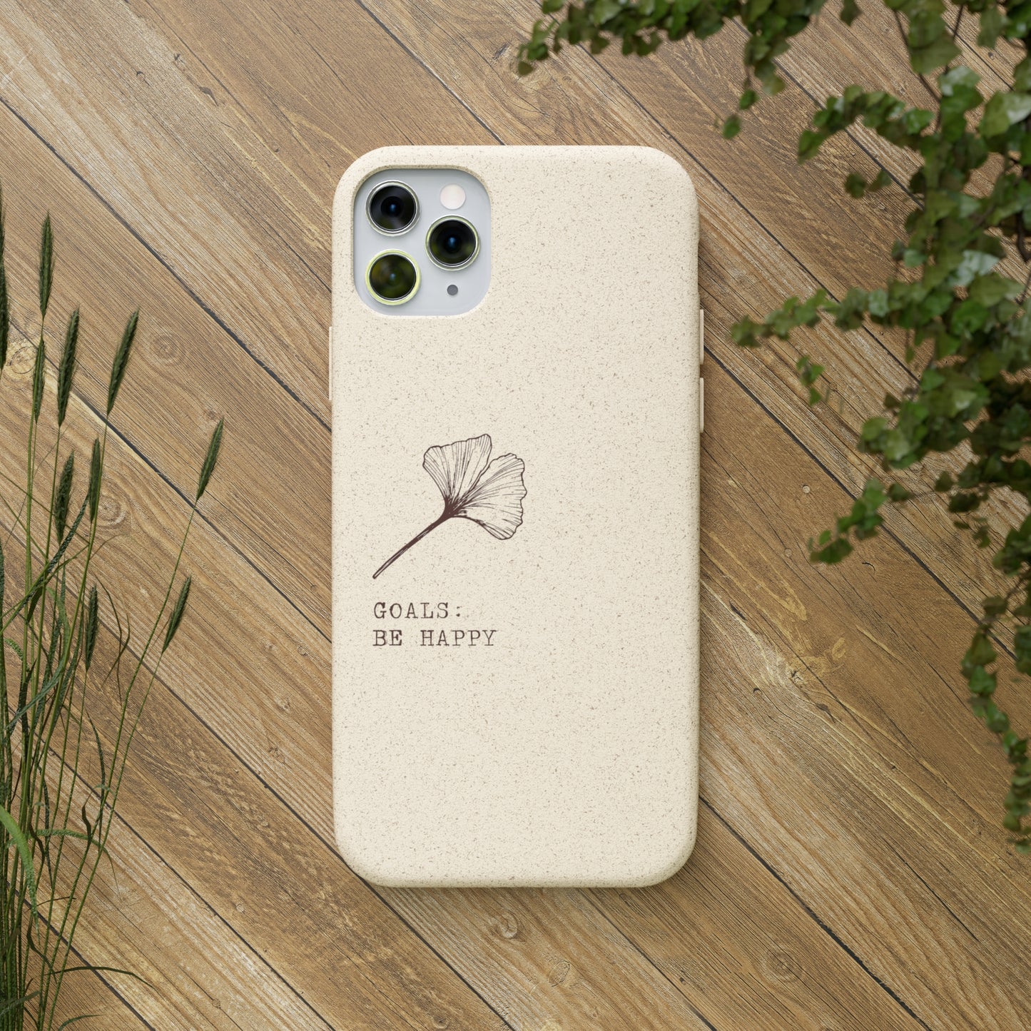 Be Happy Plant Themed Biodegradable Phone Case