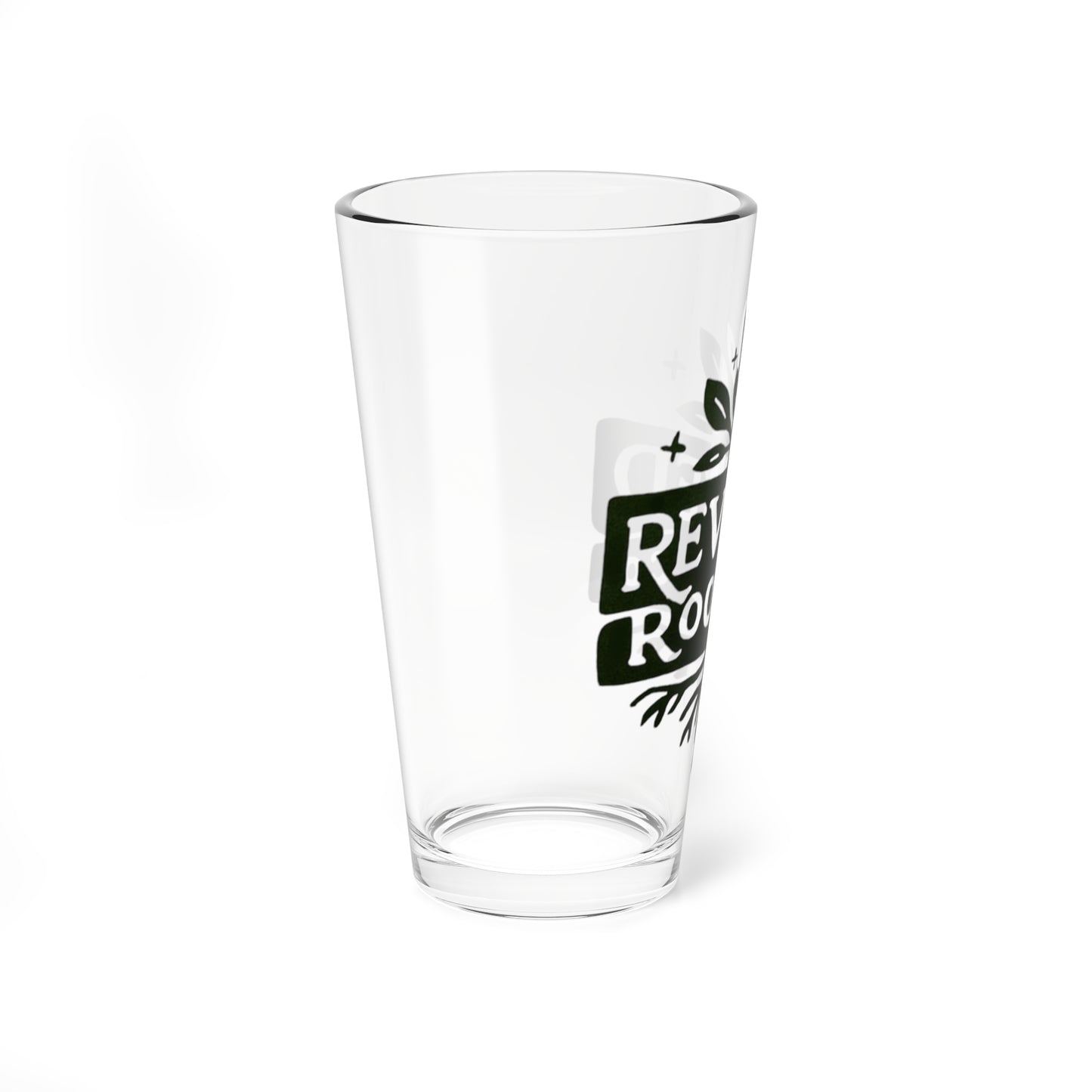 Revived Roots Co. 16oz Mixing Glass – Botanical Logo Pint Glass