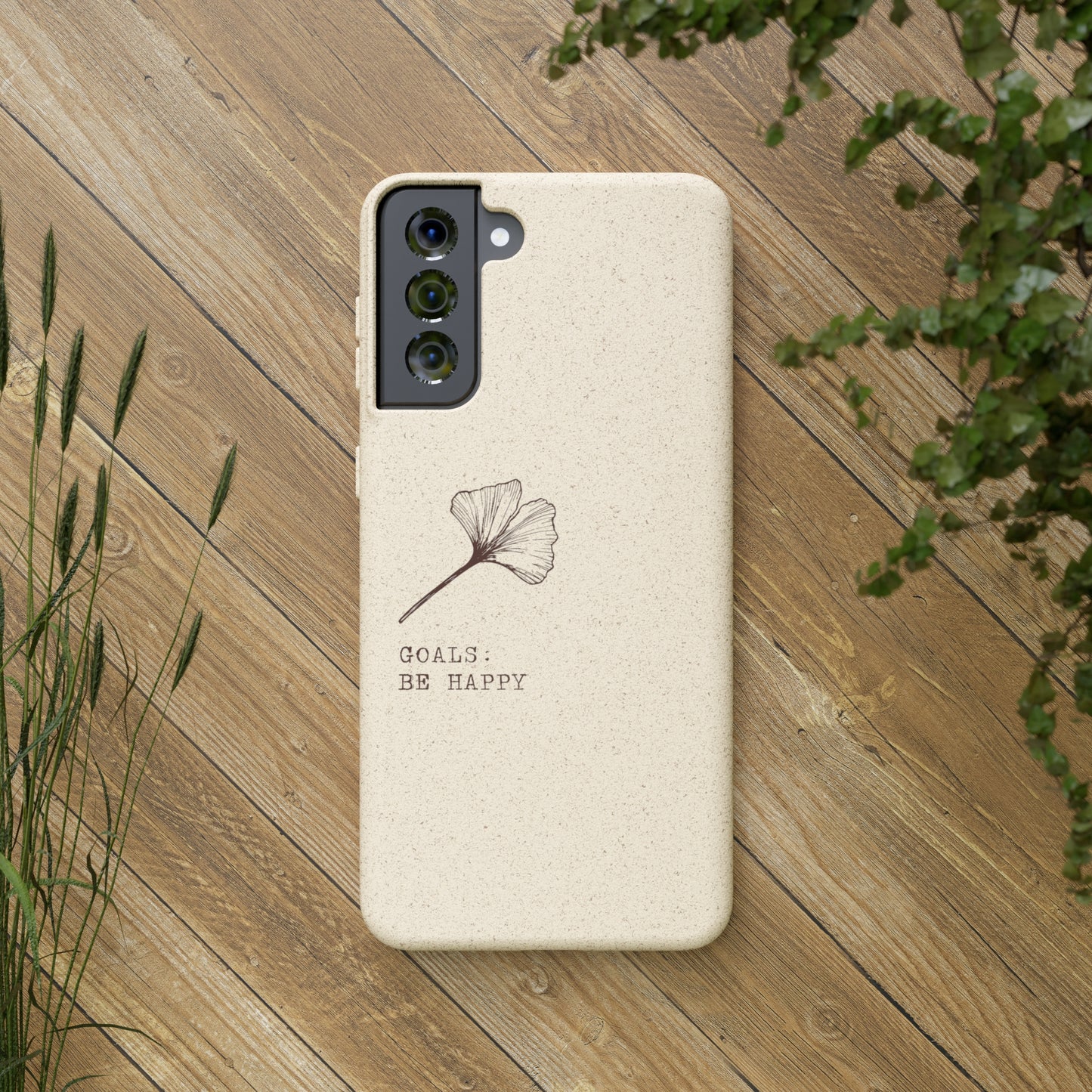 Be Happy Plant Themed Biodegradable Phone Case