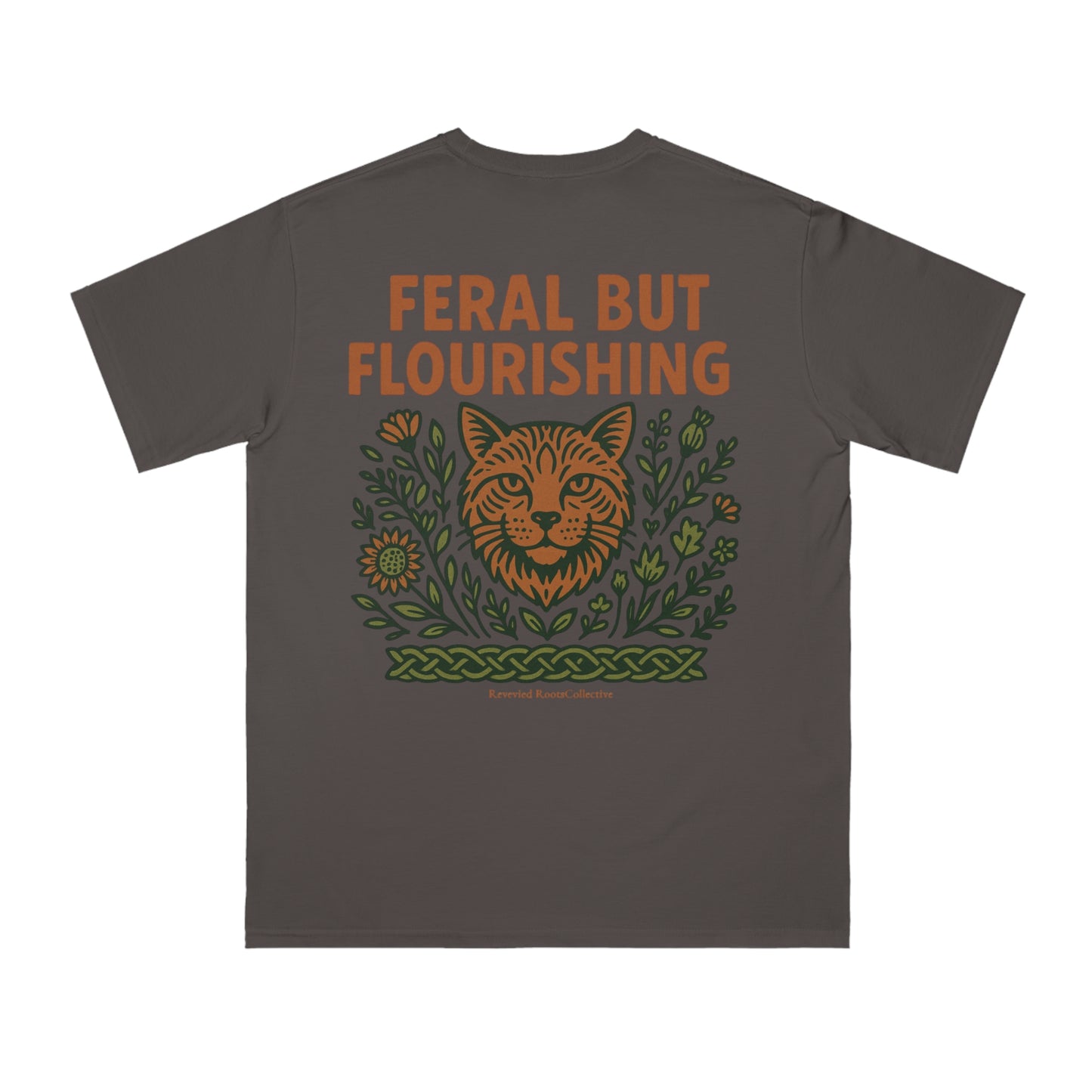 Unisex T-Shirt Eco-Conscious Folk Art Skull and Flower Design