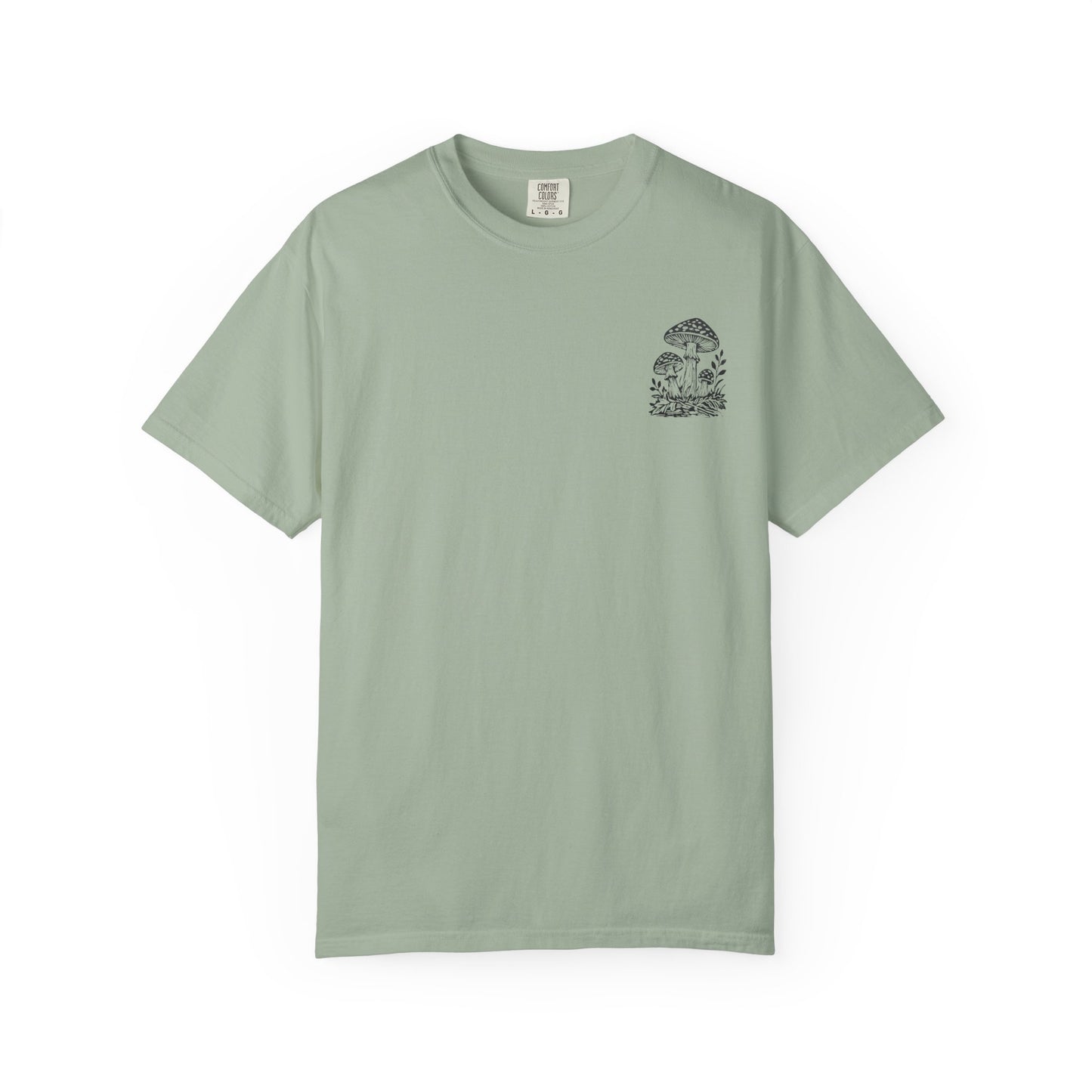Mushroom Graphic T-Shirt — Botanical Fungi Chest & Back Print