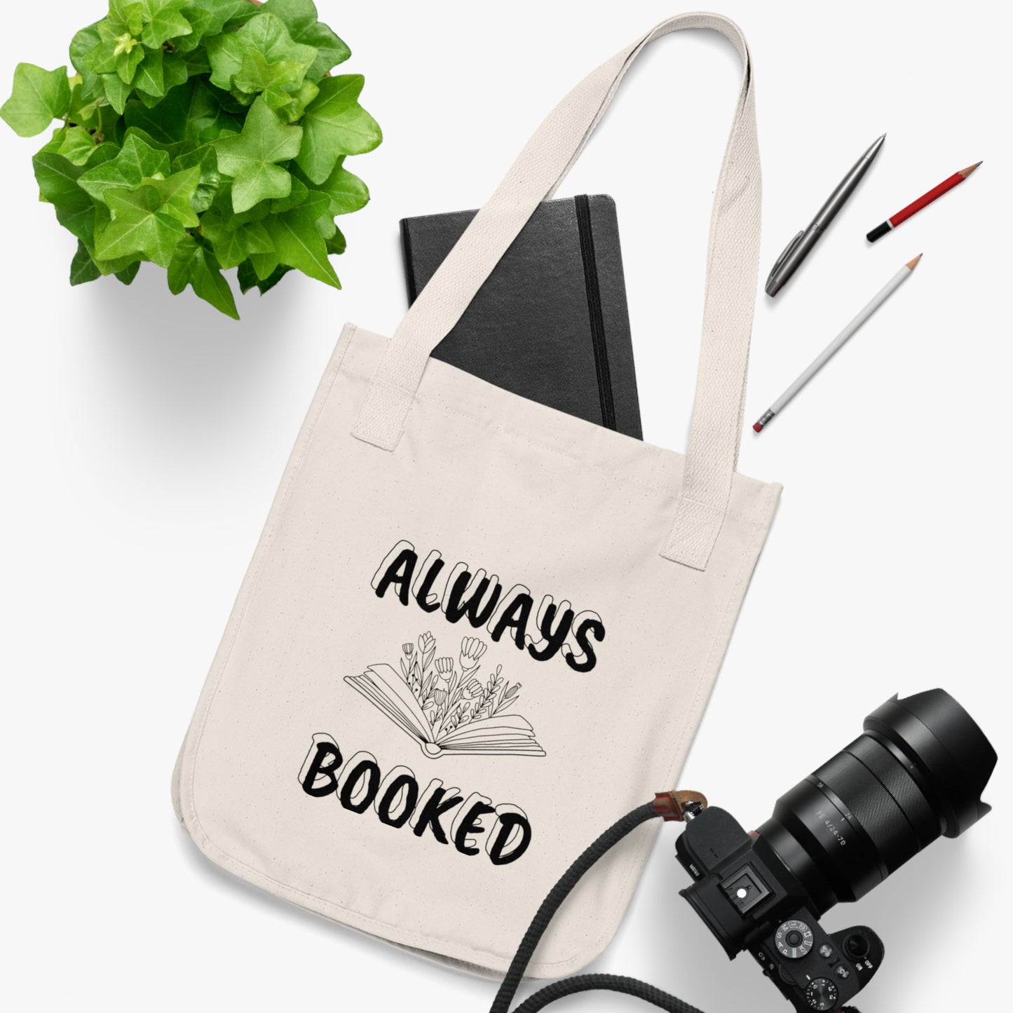 Book Lover Organic Canvas Tote Bag