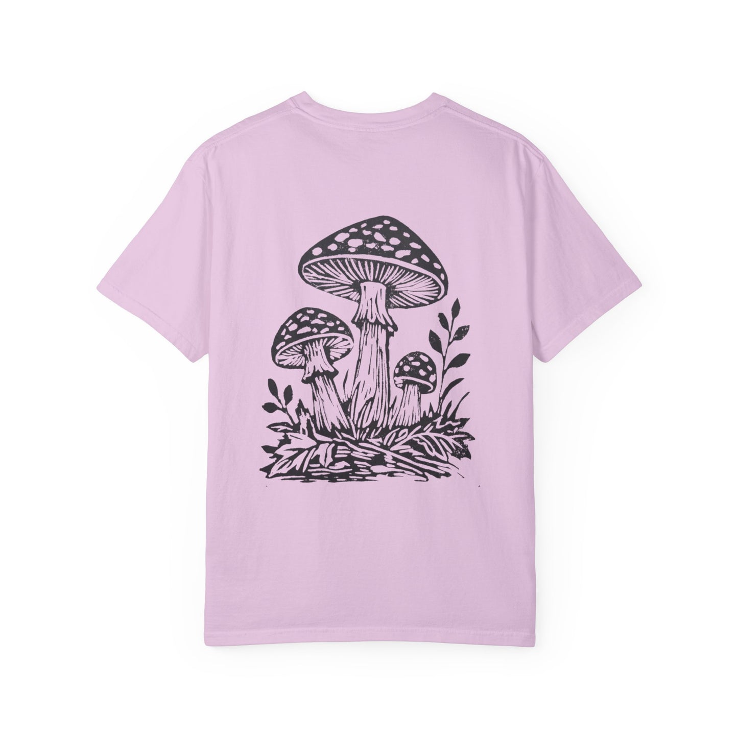 Mushroom Graphic T-Shirt — Botanical Fungi Chest & Back Print
