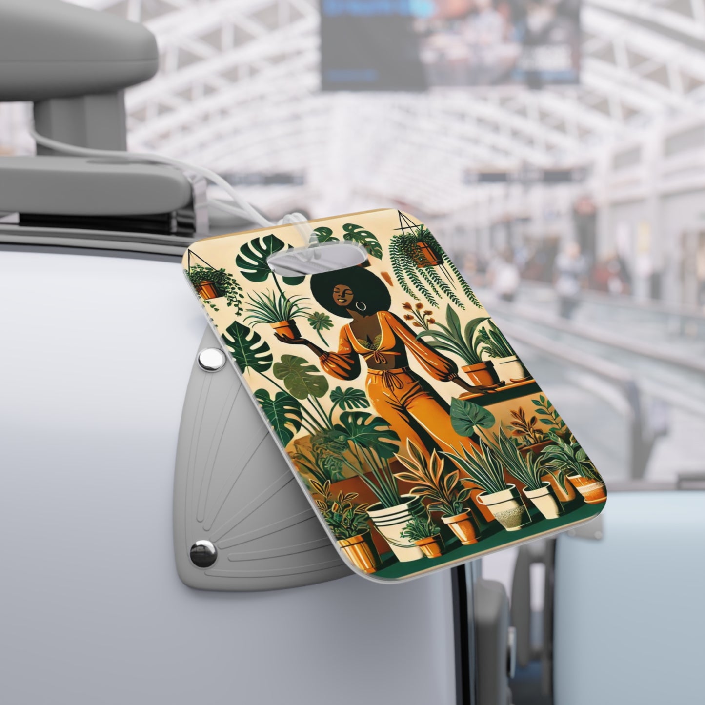 Afro Plant Queen Luggage Tag