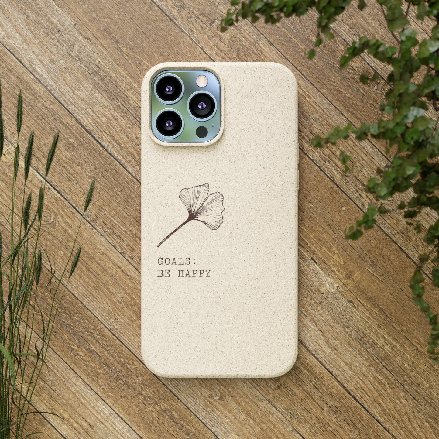 Be Happy Plant Themed Biodegradable Phone Case