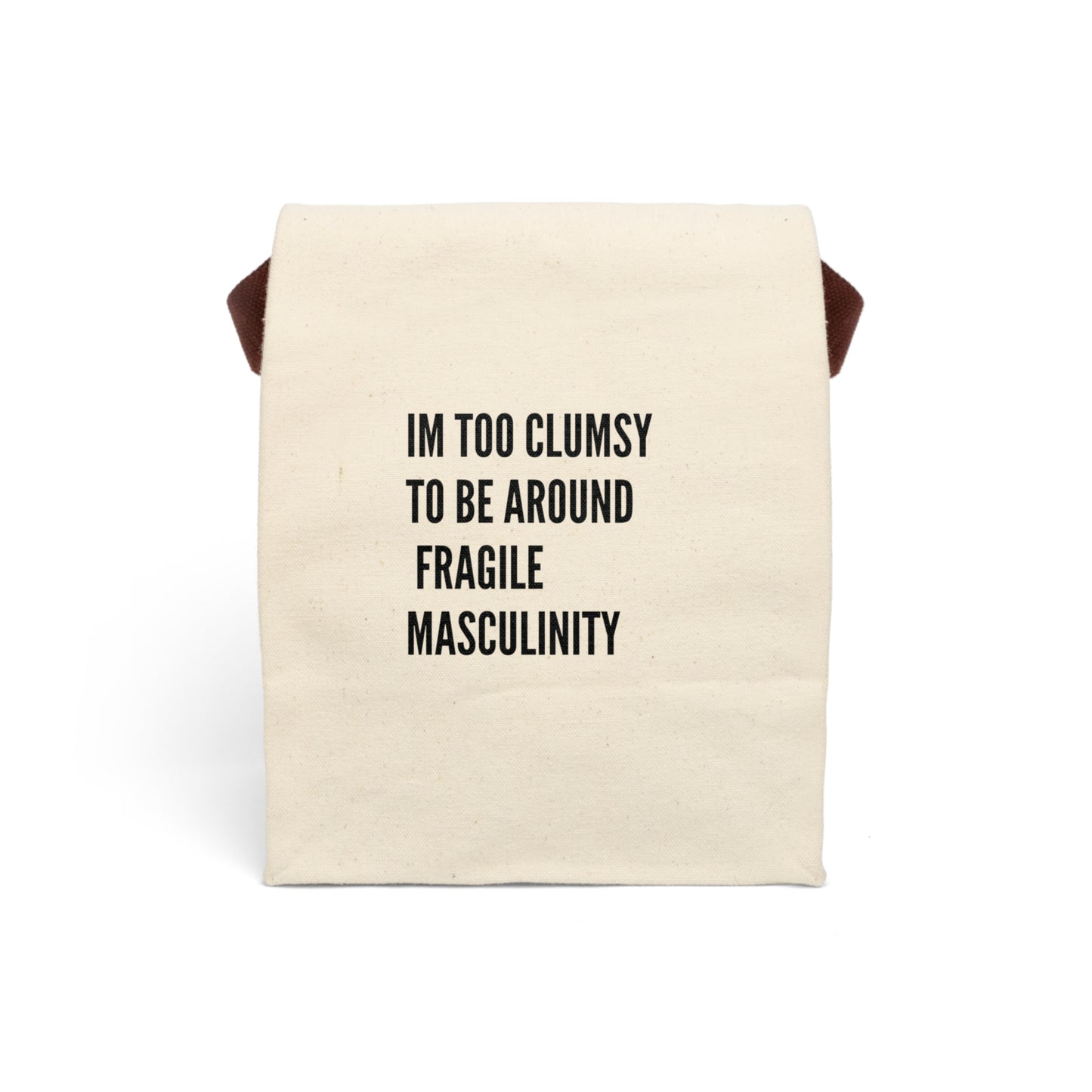 Clumsy Quote Canvas Lunch Bag With Strap