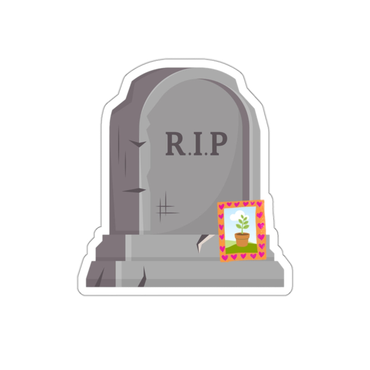 Dead Plant Tombstone Kiss-Cut Stickers