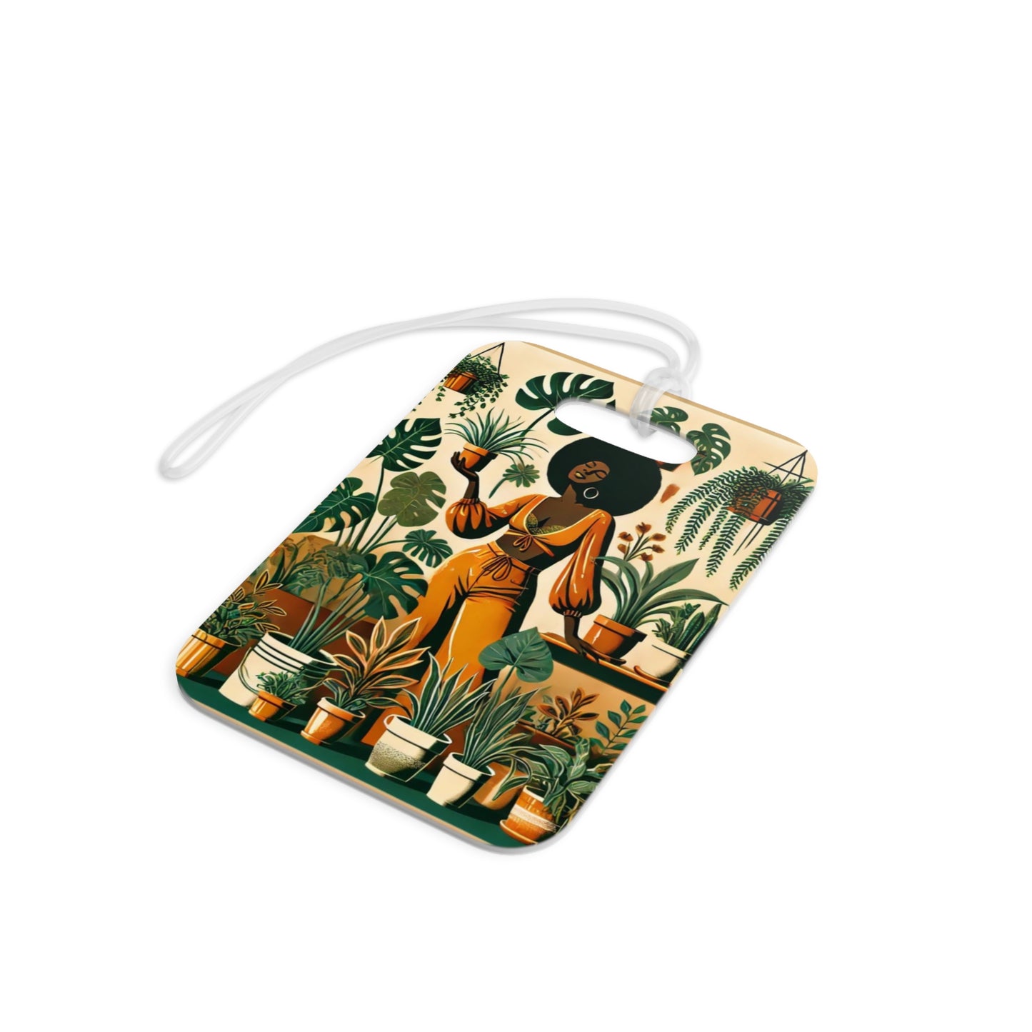 Afro Plant Queen Luggage Tag