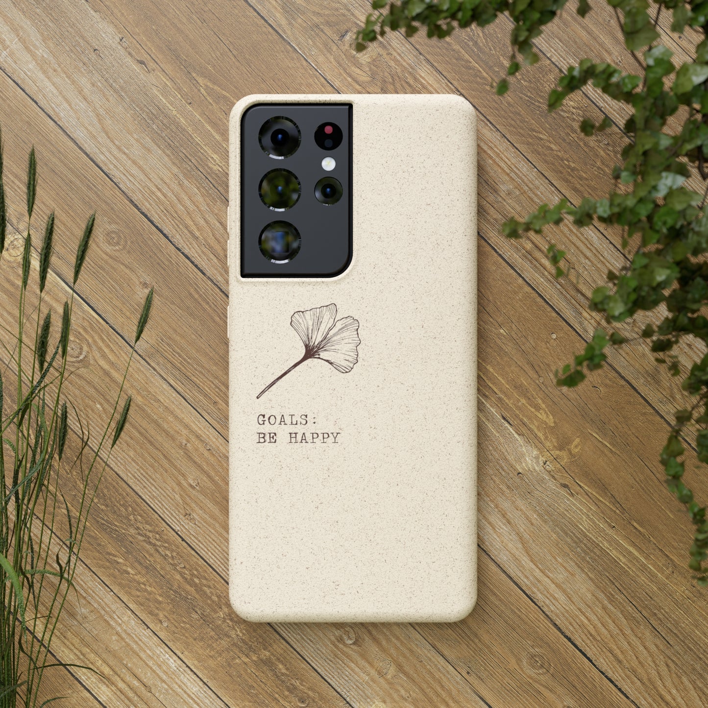 Be Happy Plant Themed Biodegradable Phone Case