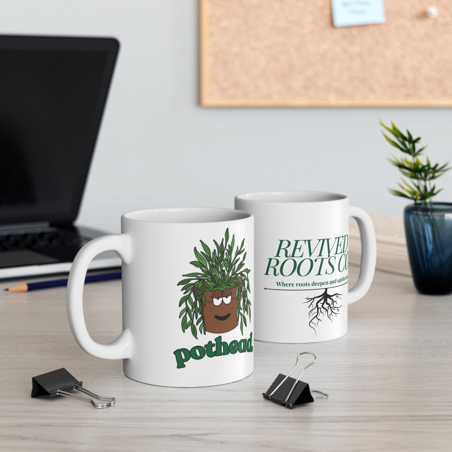 Punny Plant Pothead Ceramic Mug, (11oz, 15oz)