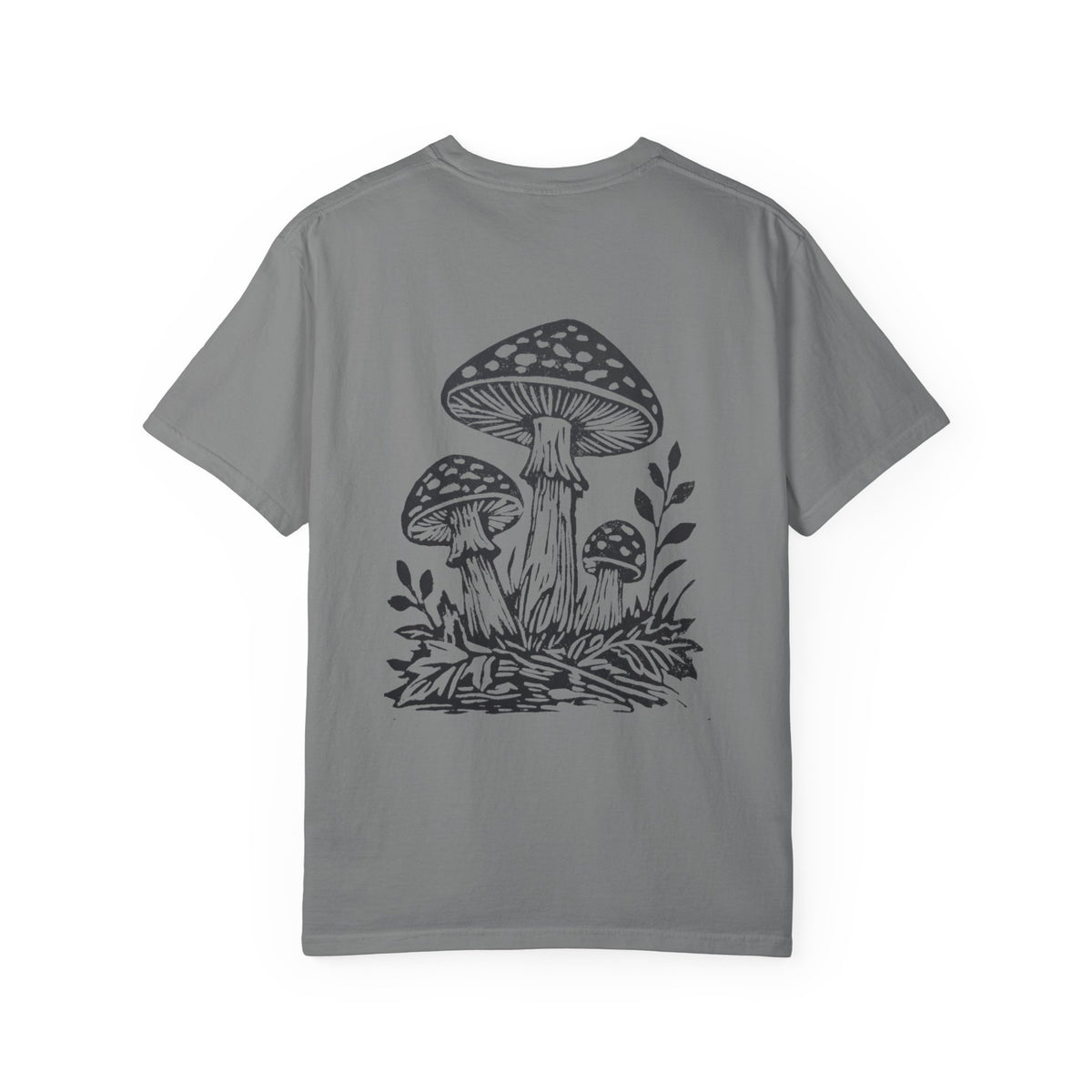 Mushroom Graphic T-Shirt — Botanical Fungi Chest & Back Print