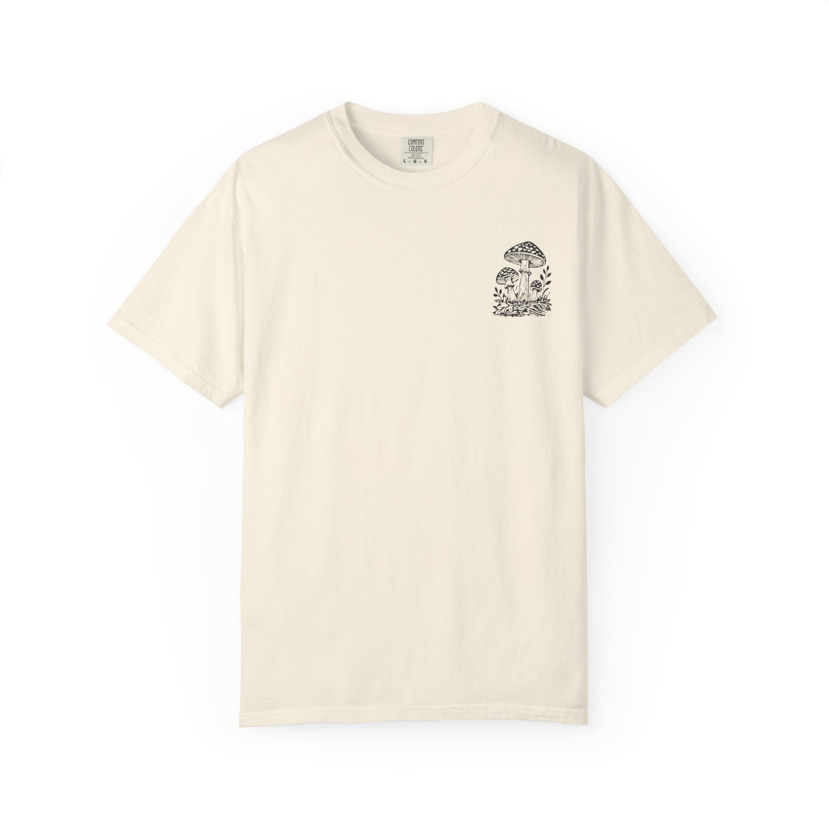 Mushroom Graphic T-Shirt — Botanical Fungi Chest & Back Print