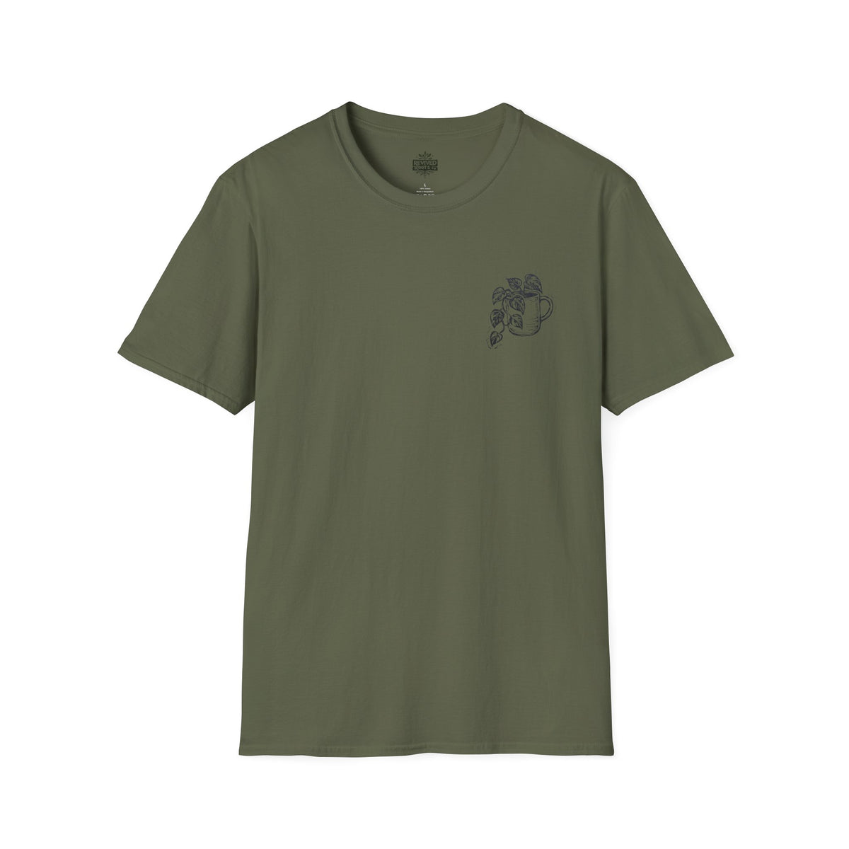 Minimal Potted Plant T-Shirt — Small Chest Botanical Mug Illustration