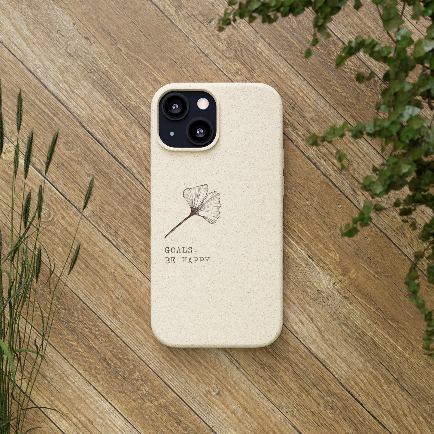 Be Happy Plant Themed Biodegradable Phone Case