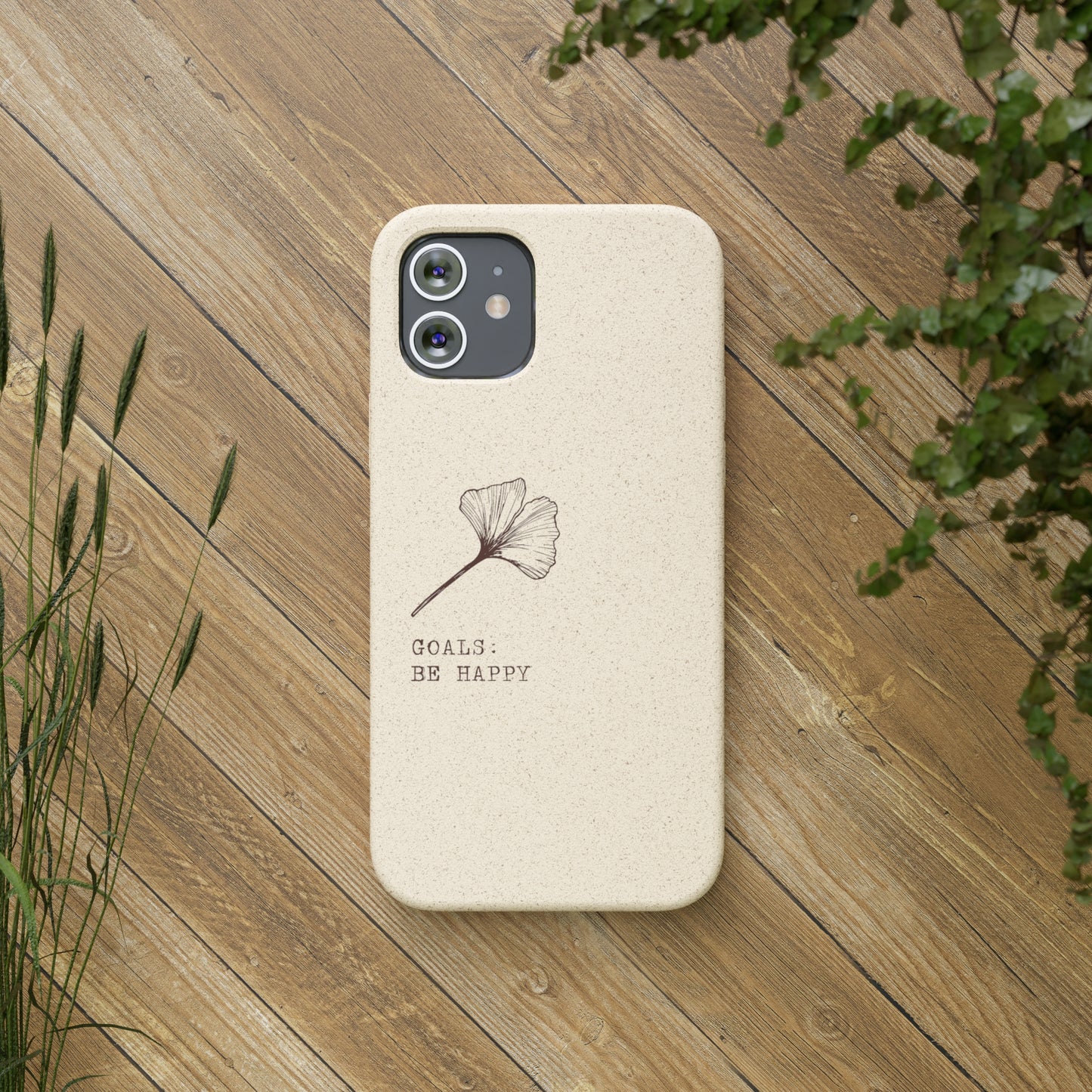 Be Happy Plant Themed Biodegradable Phone Case