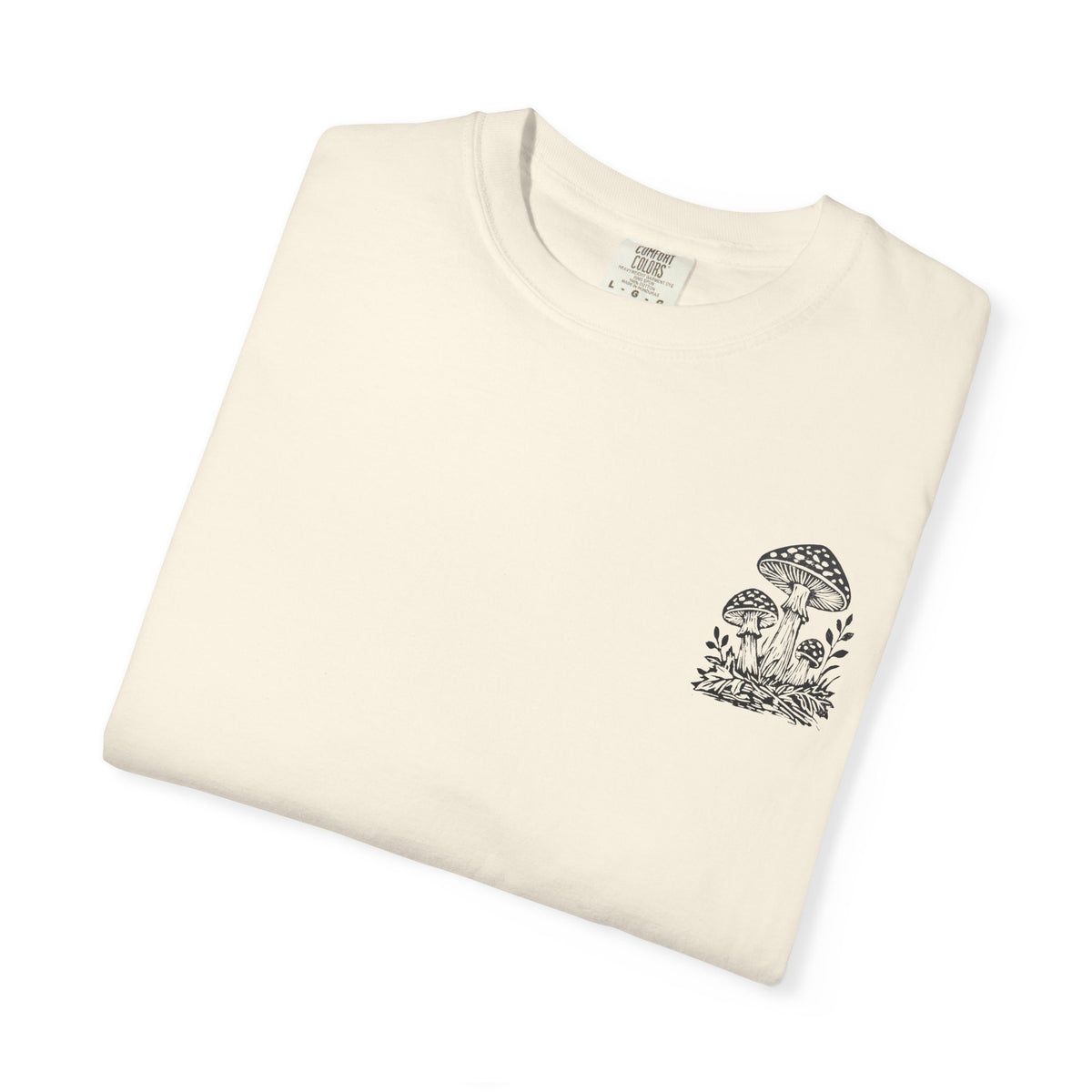 Mushroom Graphic T-Shirt — Botanical Fungi Chest & Back Print