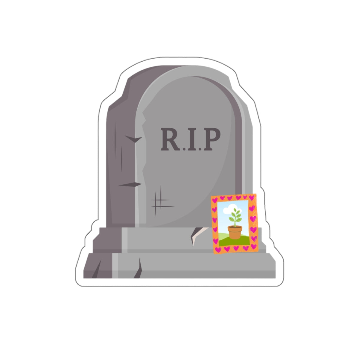 Dead Plant Tombstone Kiss-Cut Stickers