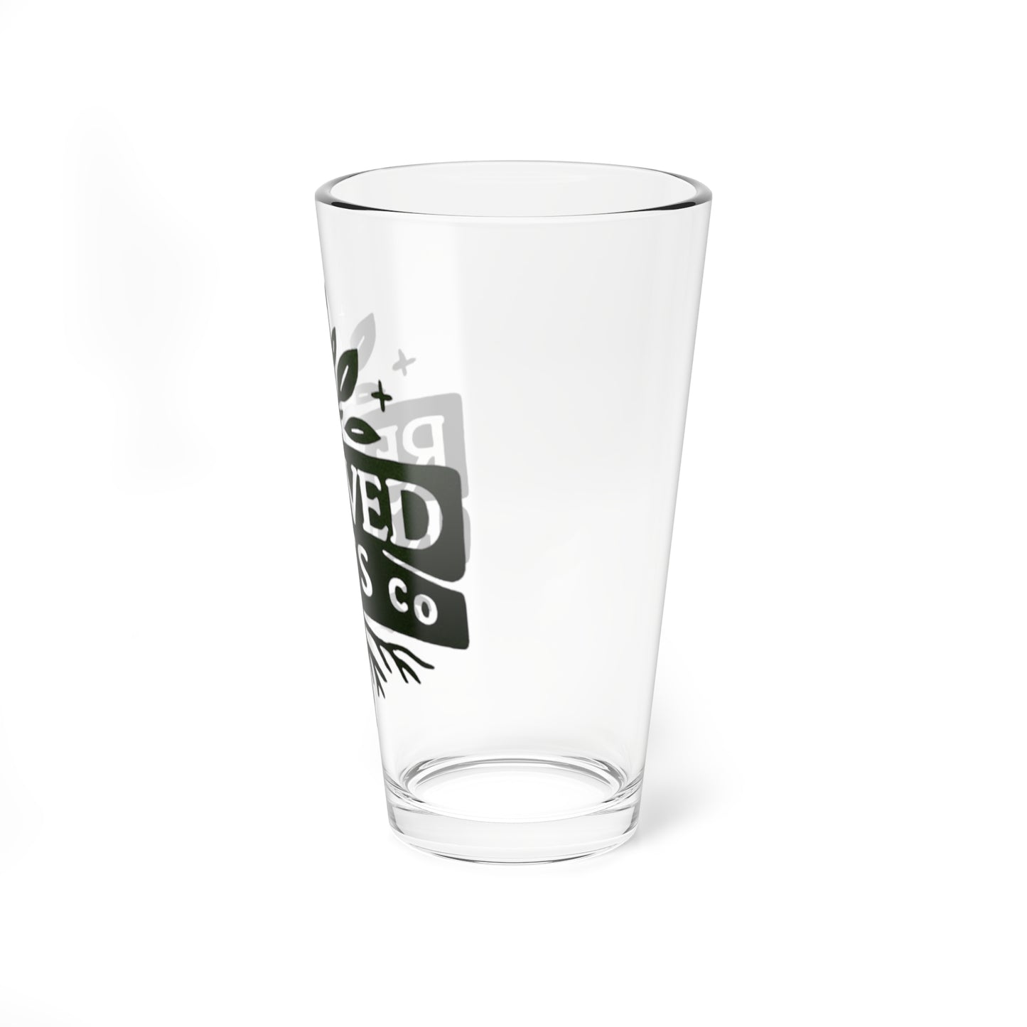 Revived Roots Co. 16oz Mixing Glass – Botanical Logo Pint Glass
