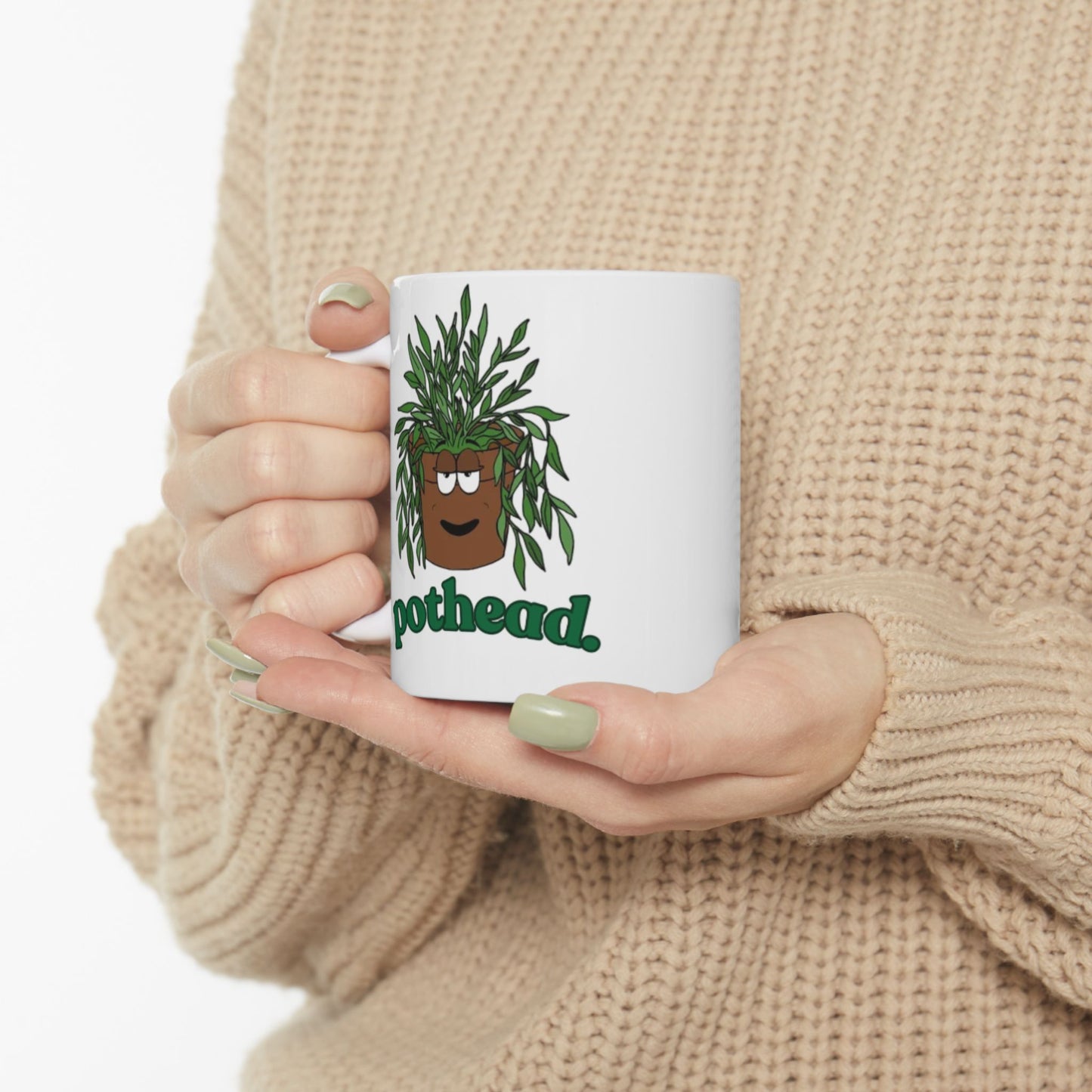 Punny Plant Pothead Ceramic Mug, (11oz, 15oz)