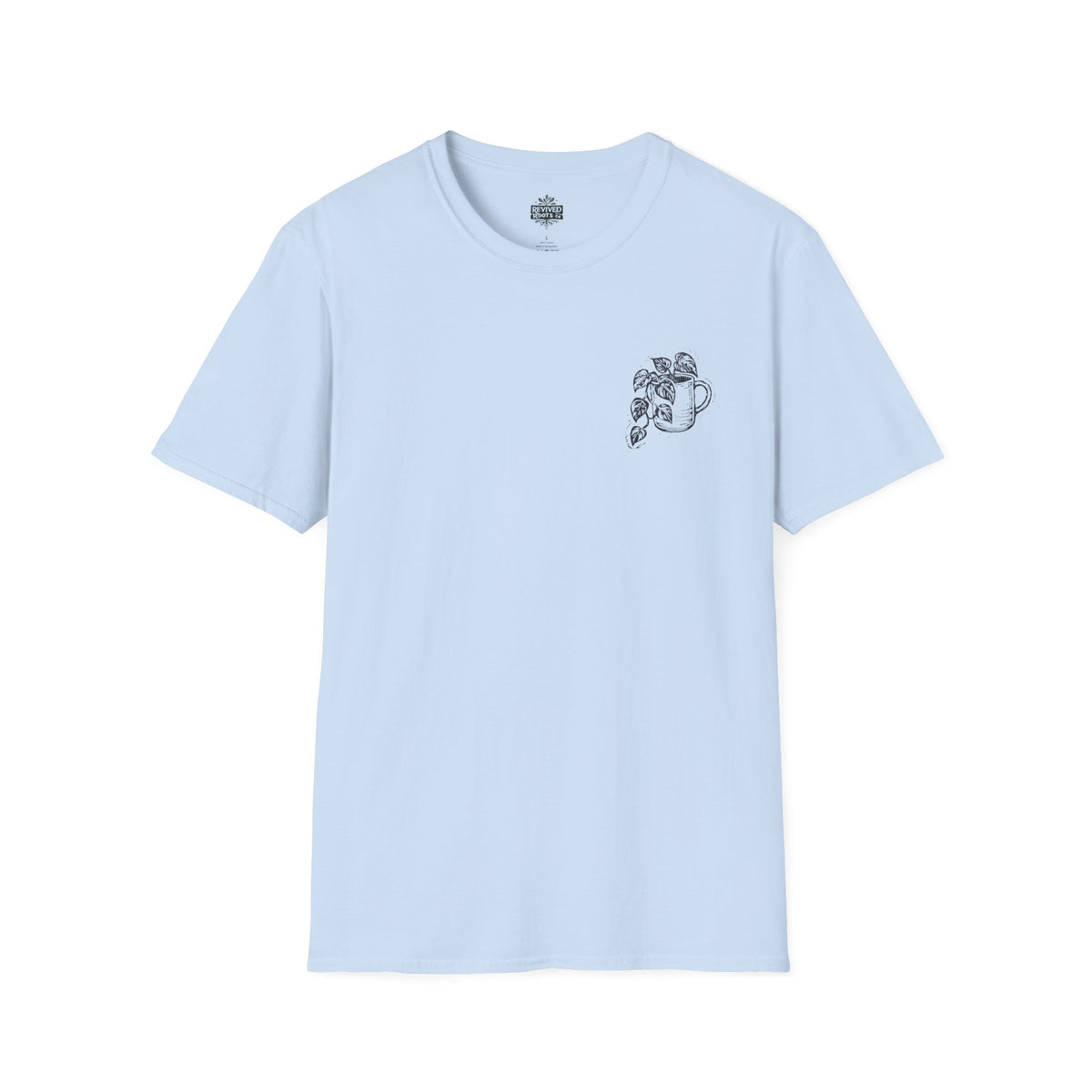Minimal Potted Plant T-Shirt — Small Chest Botanical Mug Illustration