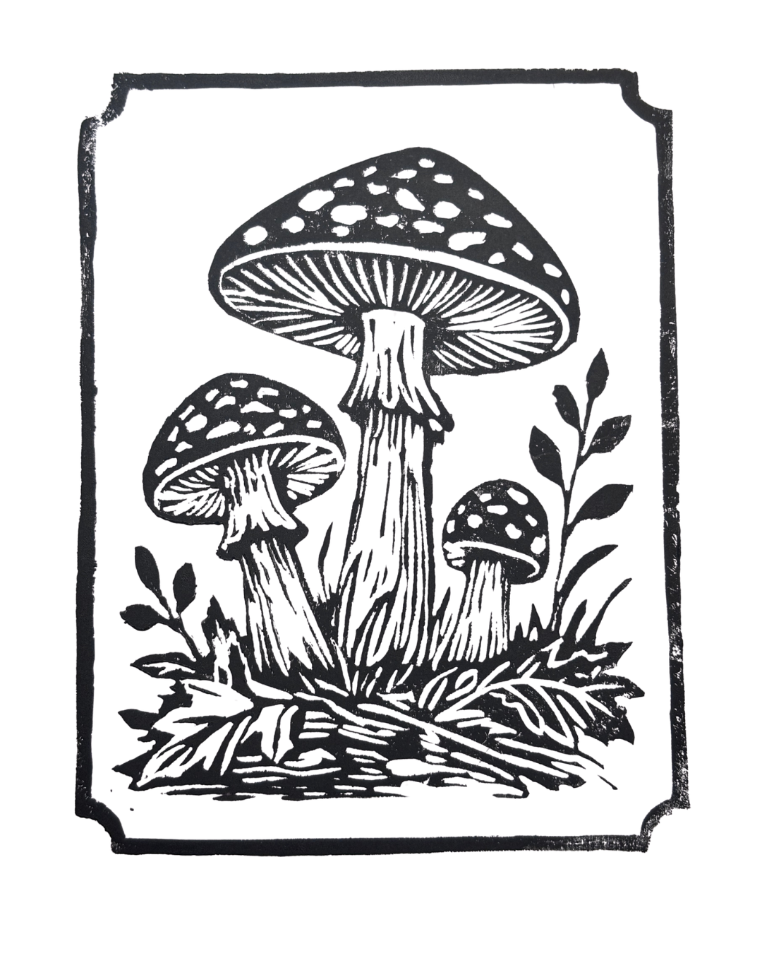Fungal Folk - Original Linocut Print