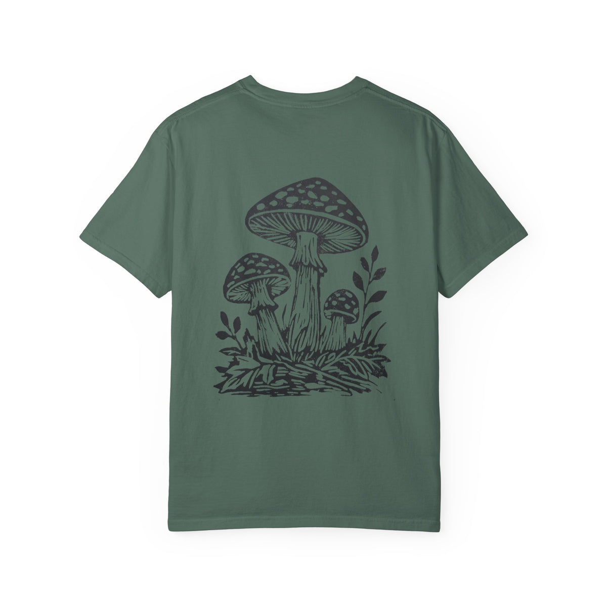 Mushroom Graphic T-Shirt — Botanical Fungi Chest & Back Print