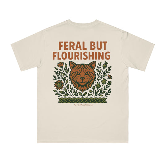 Unisex T-Shirt Eco-Conscious Folk Art Skull and Flower Design