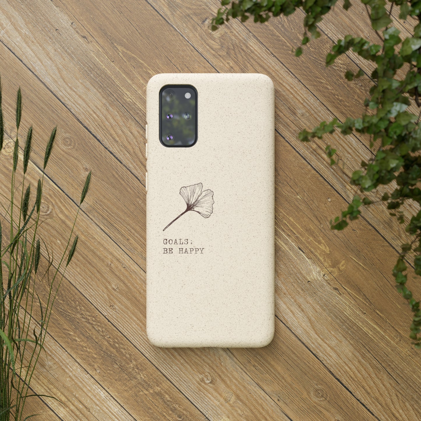 Be Happy Plant Themed Biodegradable Phone Case