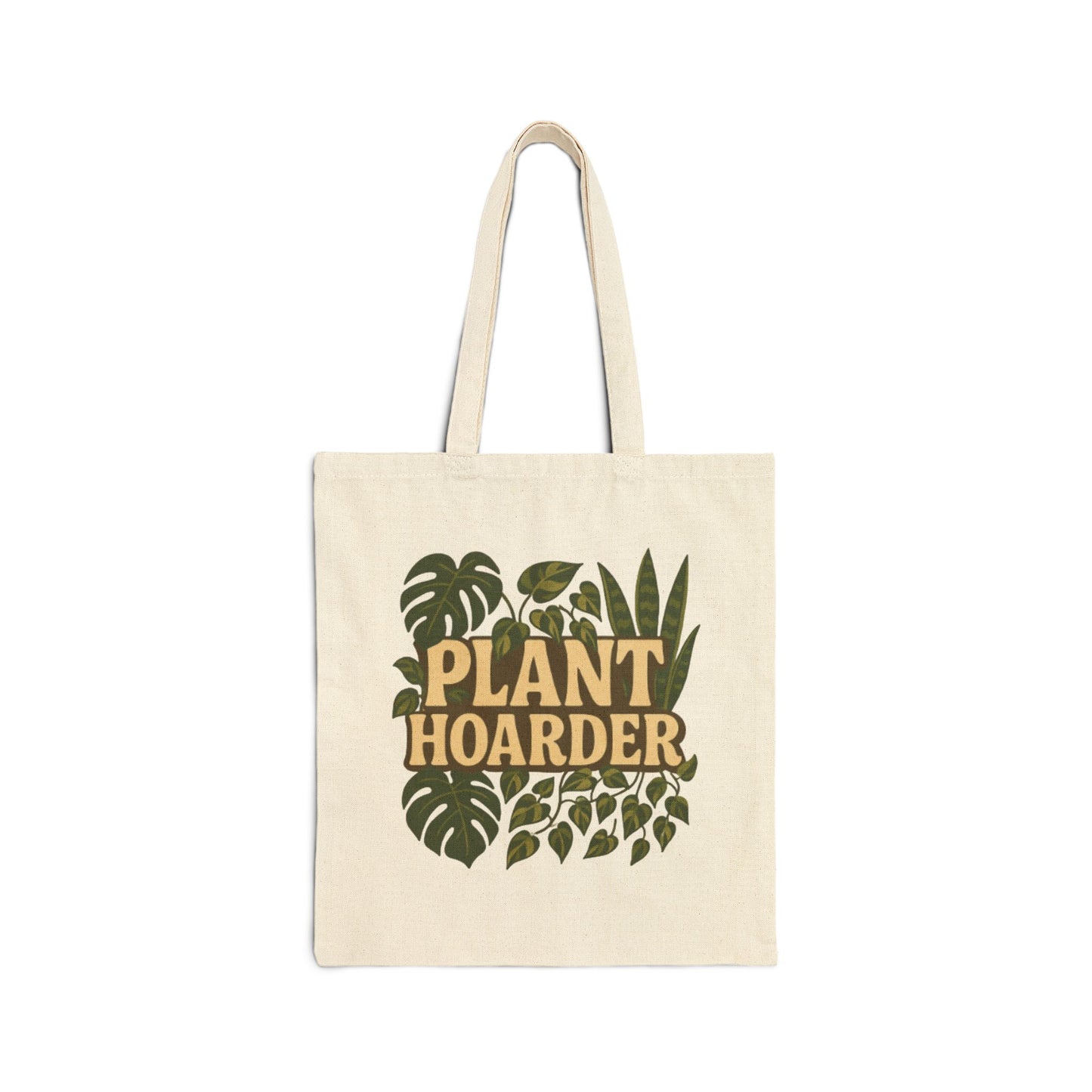 Plant Hoarder Cotton Canvas Tote Bag, Eco-Friendly Shopper, Gift for Plant Lovers, Reusable Grocery Bag, Gardening Accessories