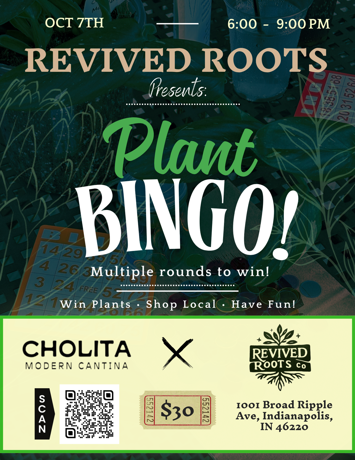 Plant Bingo Night: Revived Roots × Cholita - OCT 7