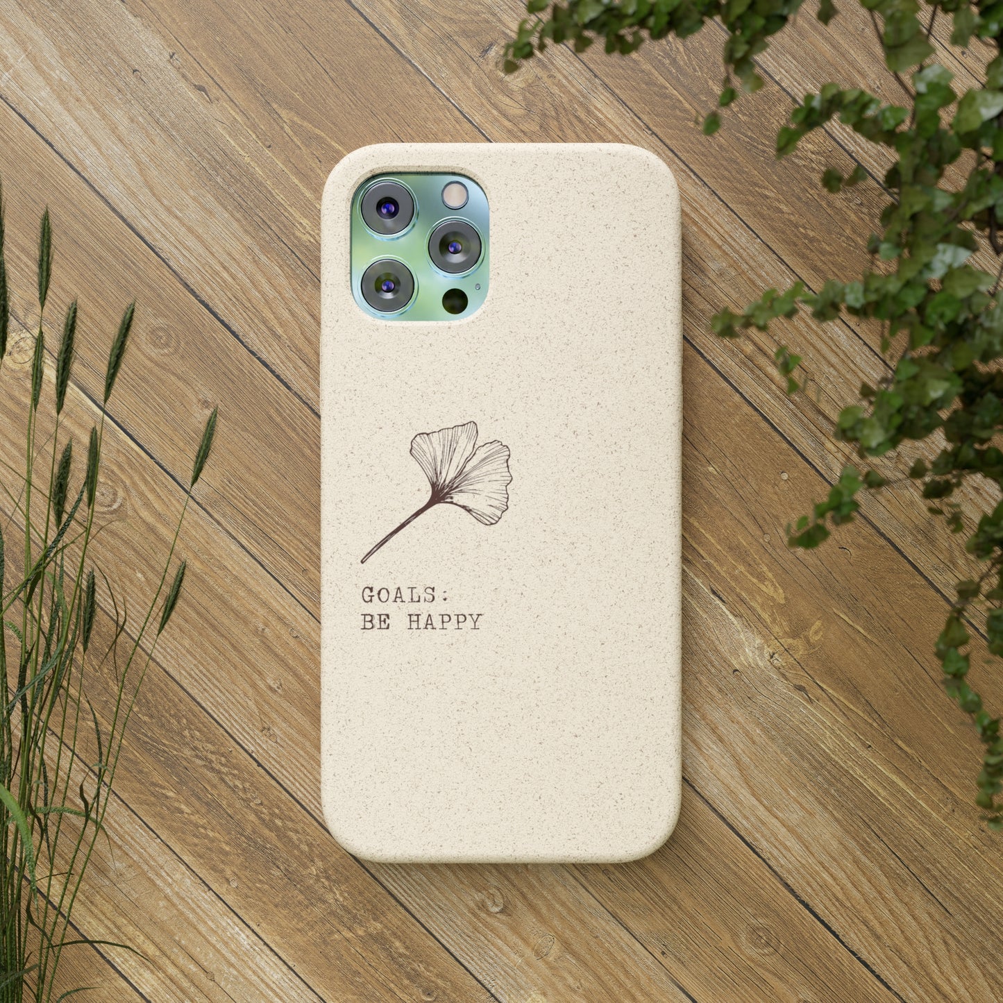 Be Happy Plant Themed Biodegradable Phone Case