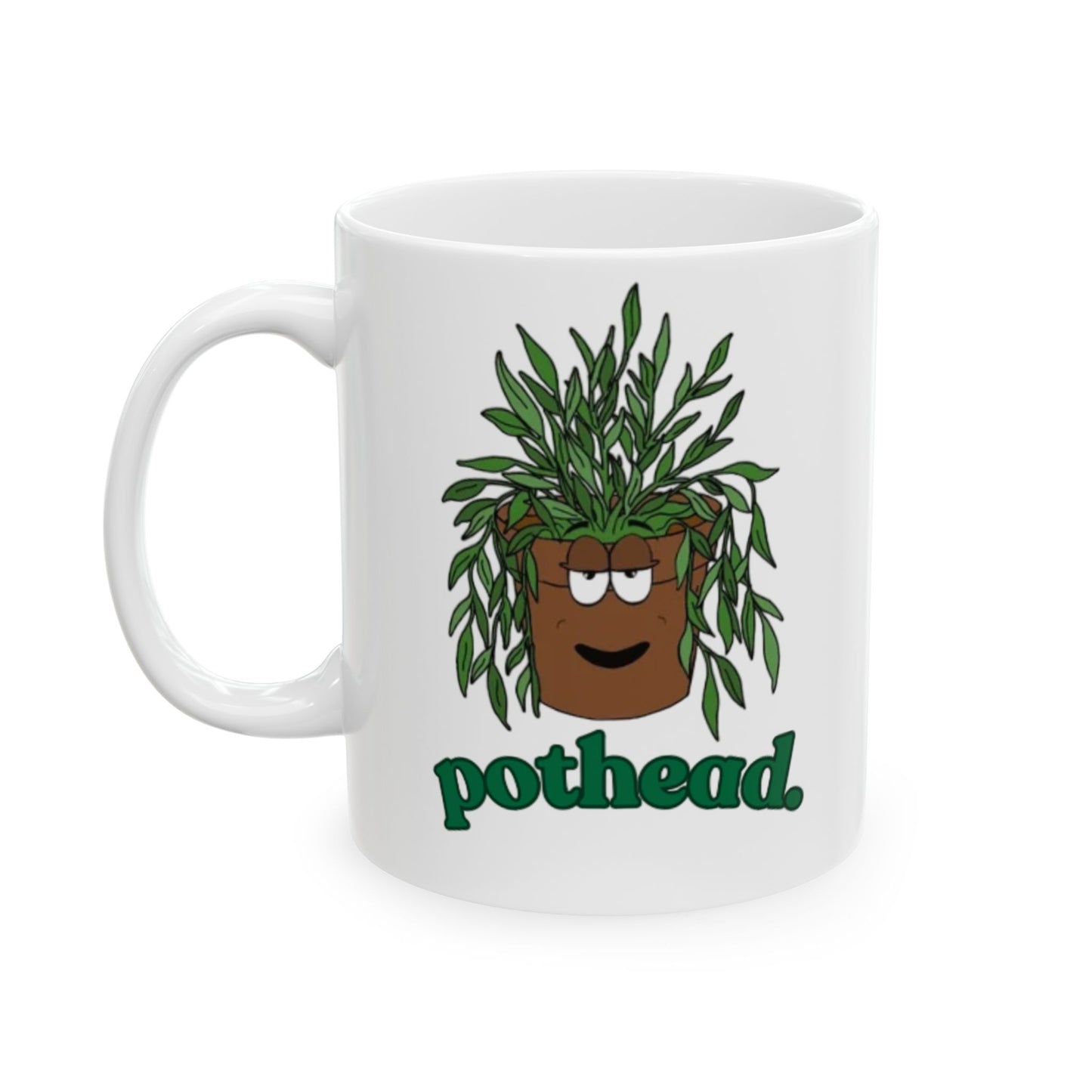 Punny Plant Pothead Ceramic Mug, (11oz, 15oz)