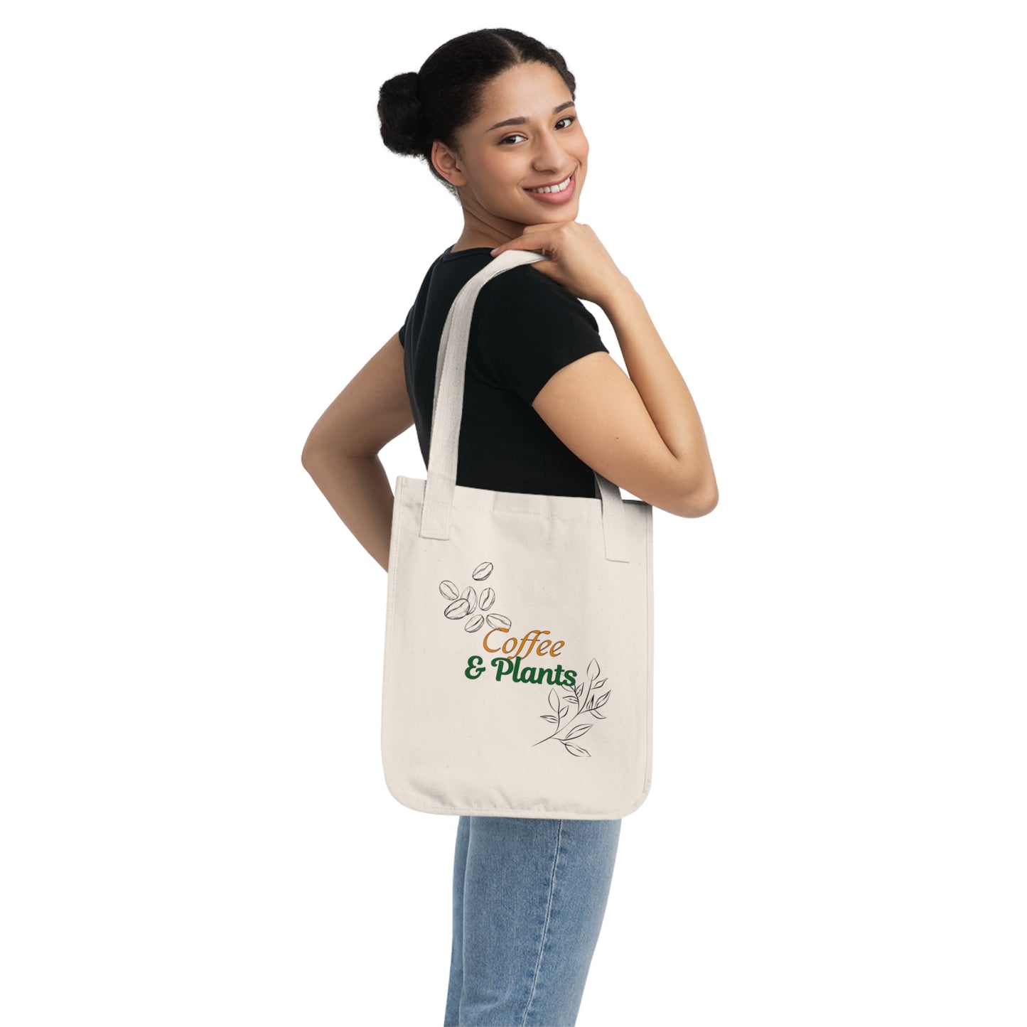 Coffee and Plant Lovers Organic Canvas Tote Bag