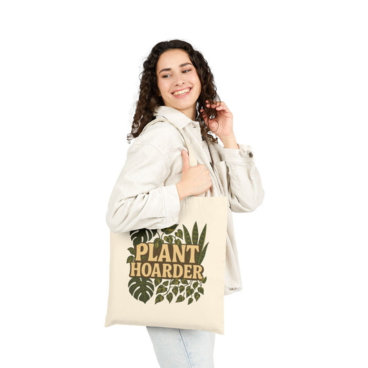 Plant Hoarder Cotton Canvas Tote Bag, Eco-Friendly Shopper, Gift for Plant Lovers, Reusable Grocery Bag, Gardening Accessories