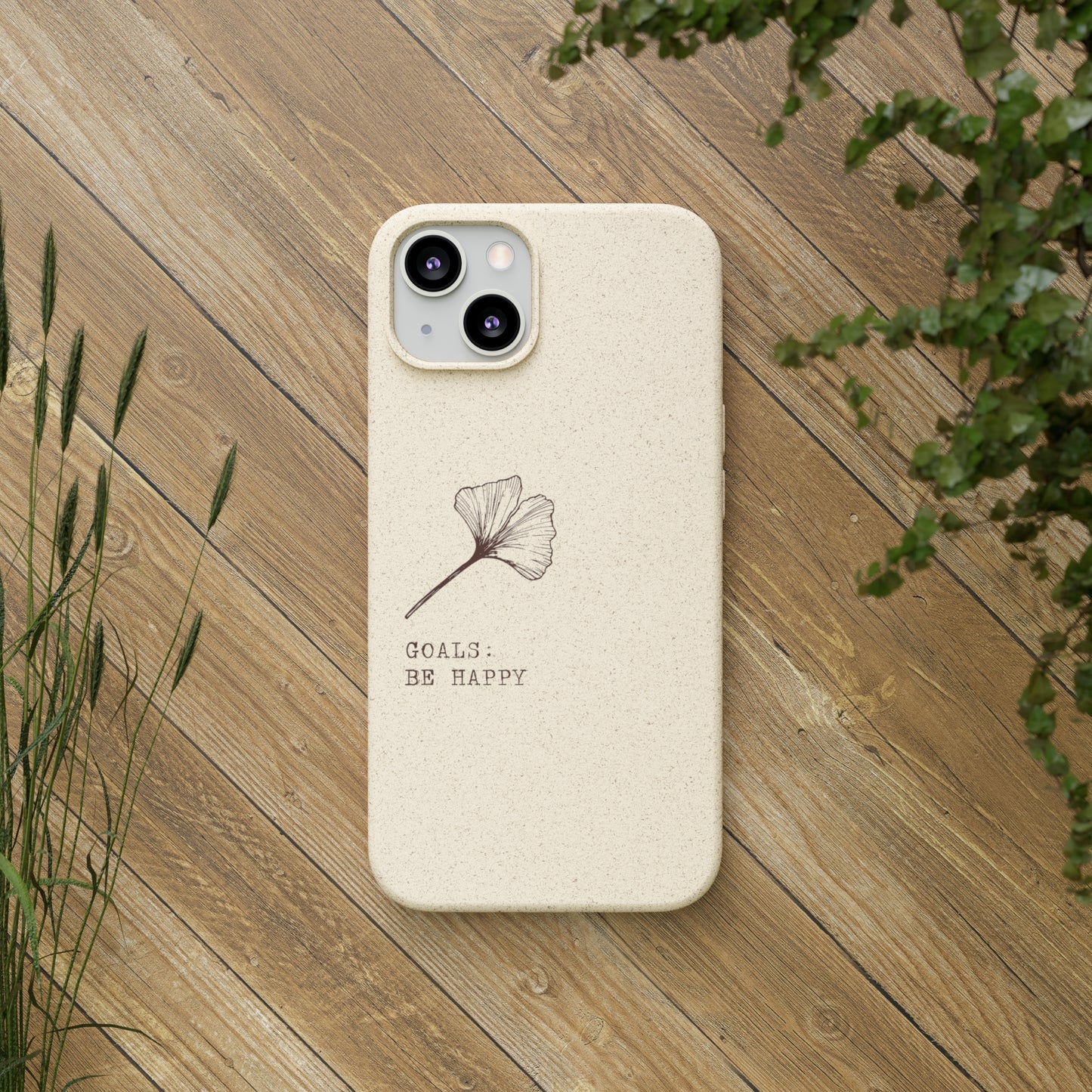 Be Happy Plant Themed Biodegradable Phone Case