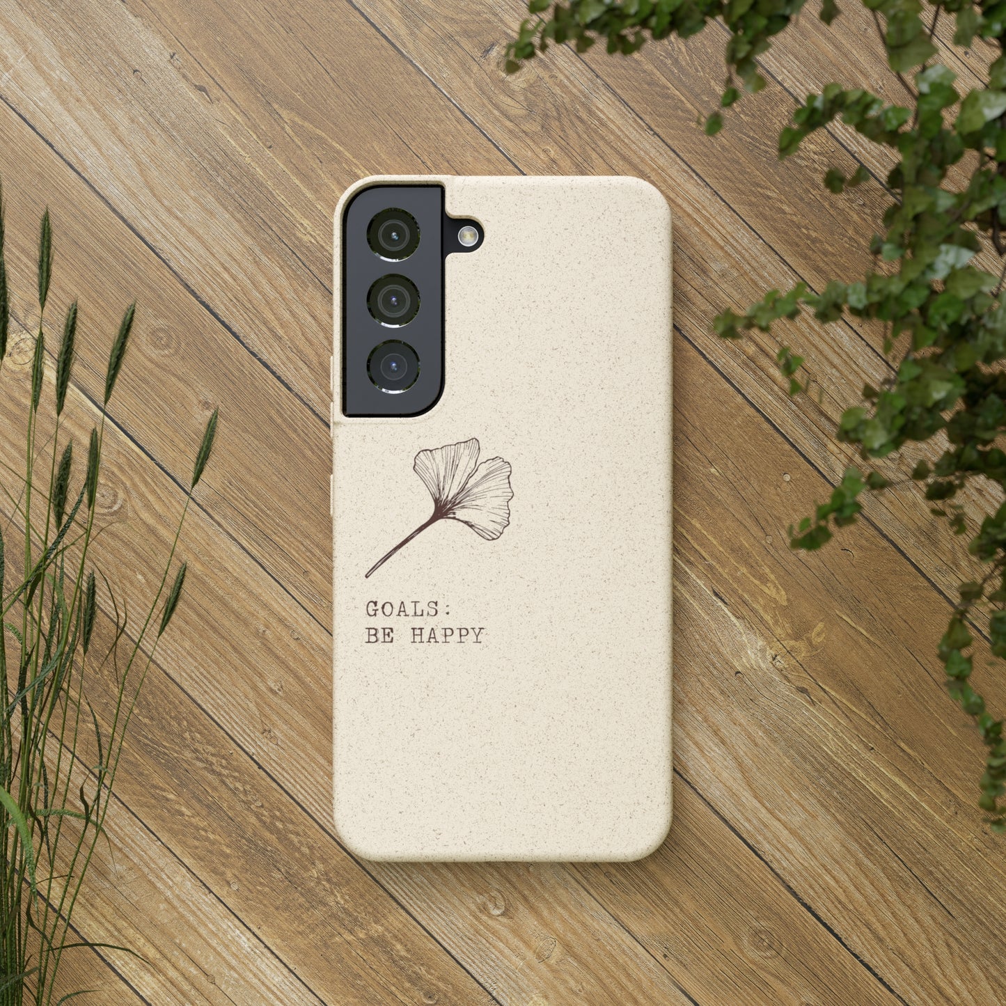 Be Happy Plant Themed Biodegradable Phone Case