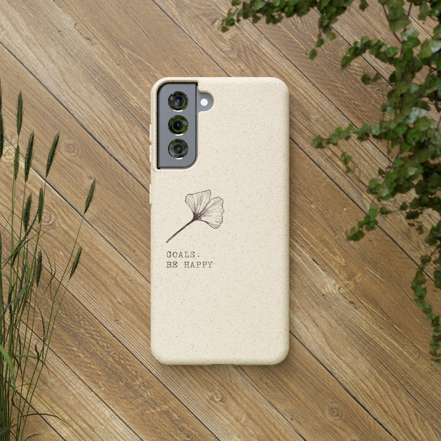 Be Happy Plant Themed Biodegradable Phone Case