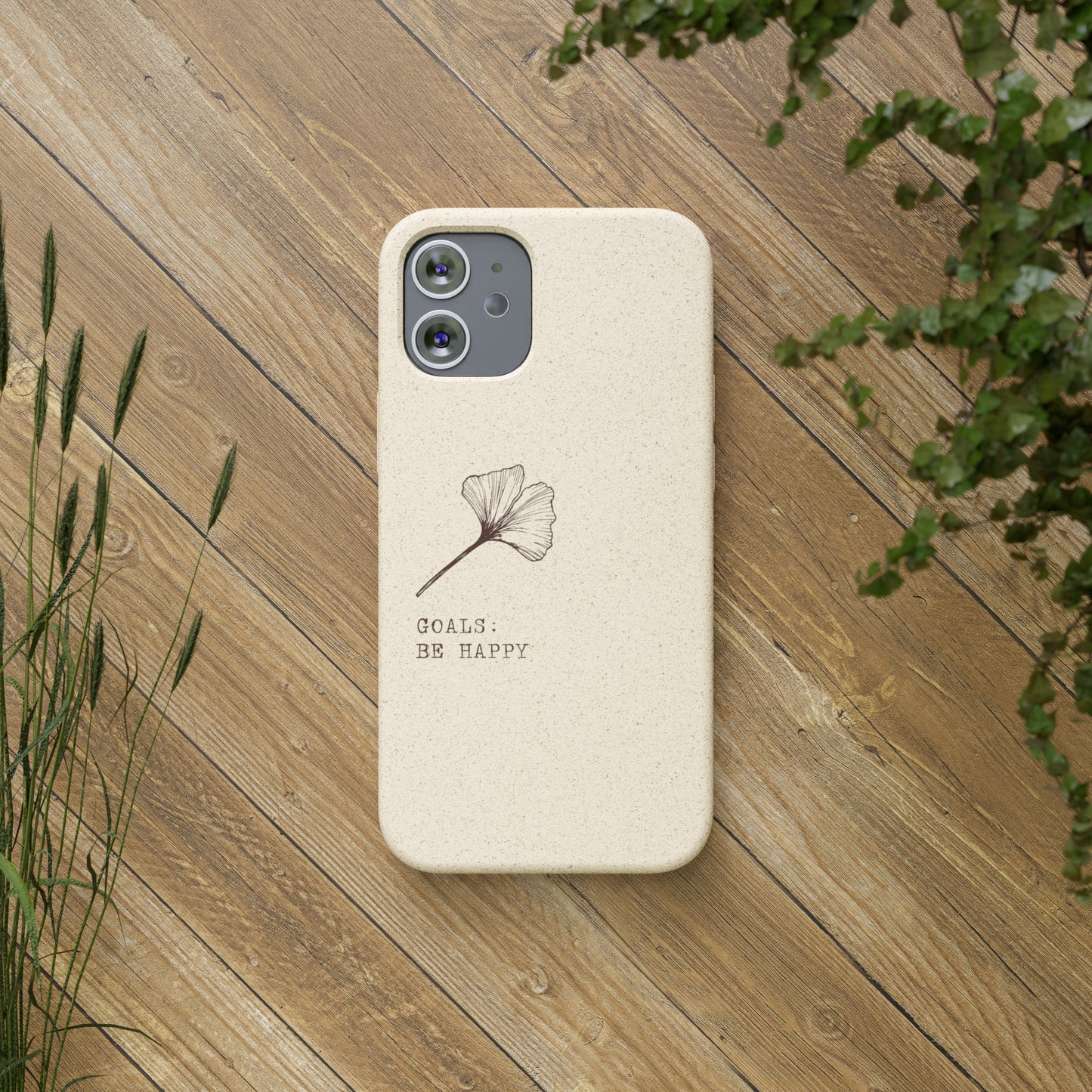 Be Happy Plant Themed Biodegradable Phone Case