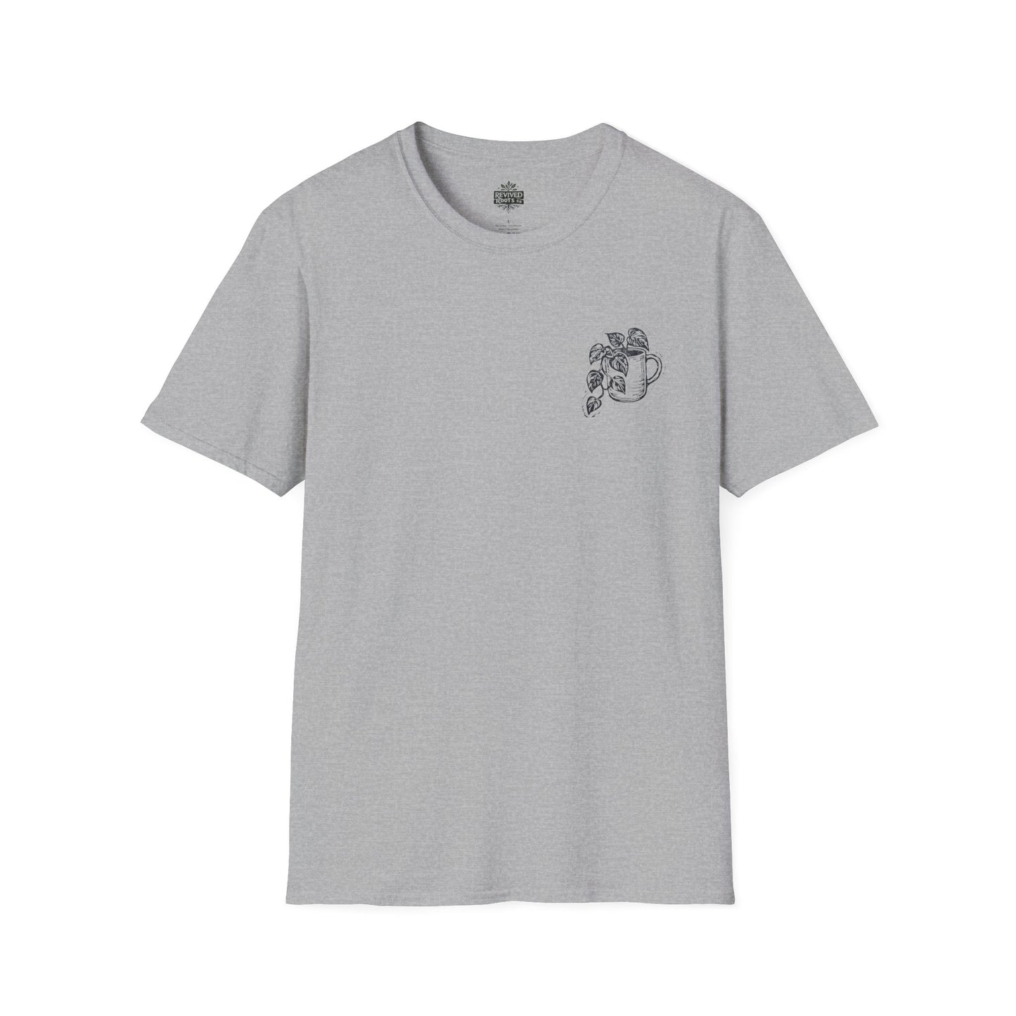Minimal Potted Plant T-Shirt — Small Chest Botanical Mug Illustration