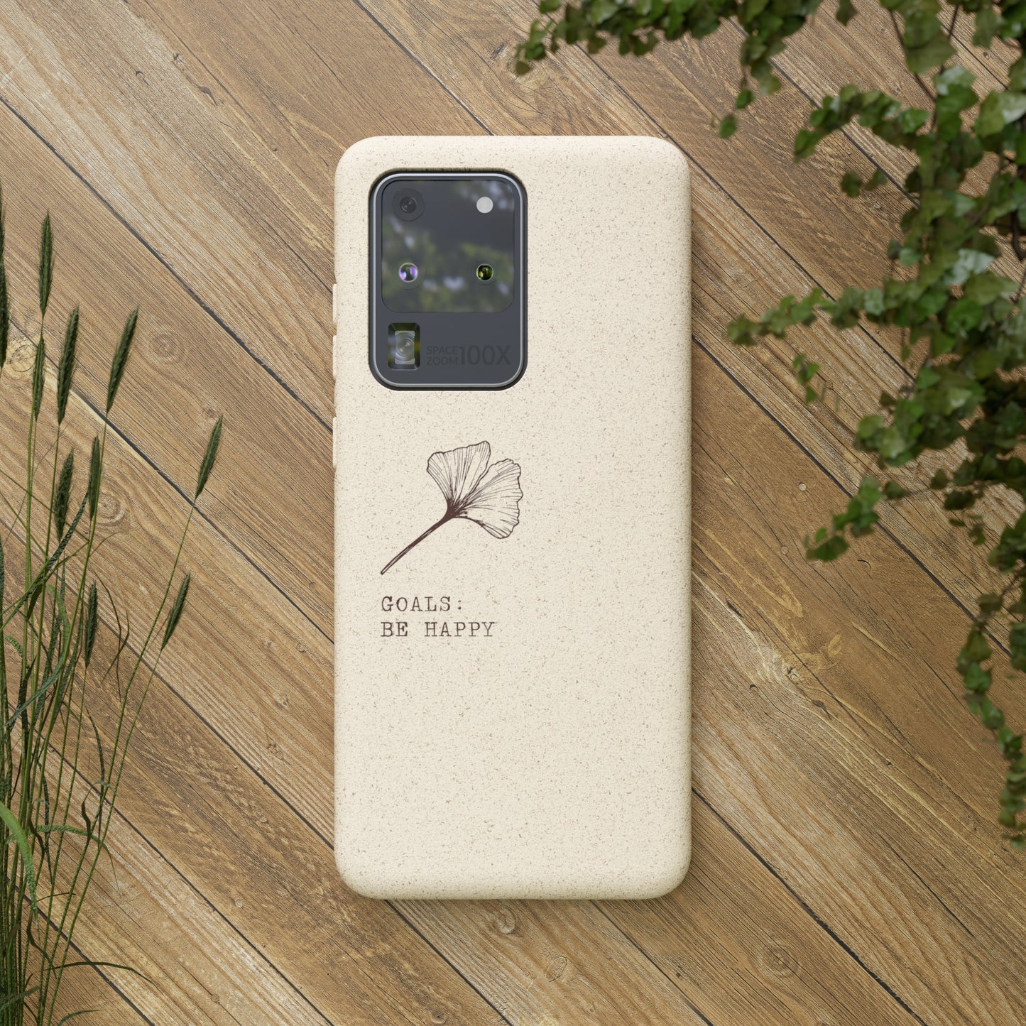 Be Happy Plant Themed Biodegradable Phone Case