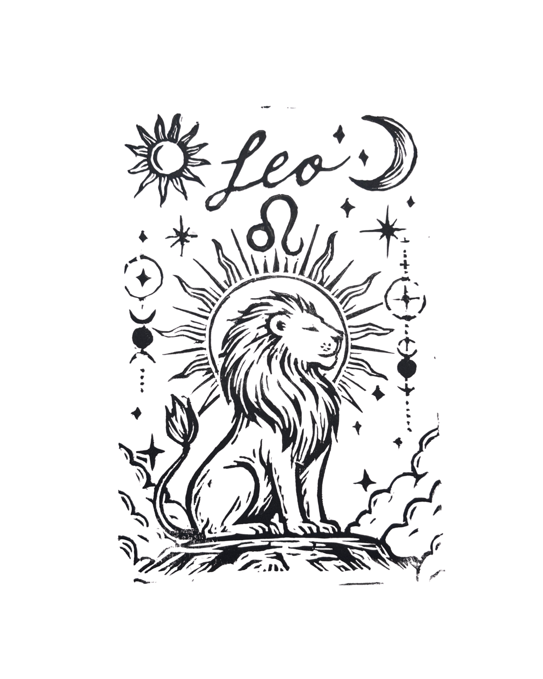 Leo - Original Linocut Print
