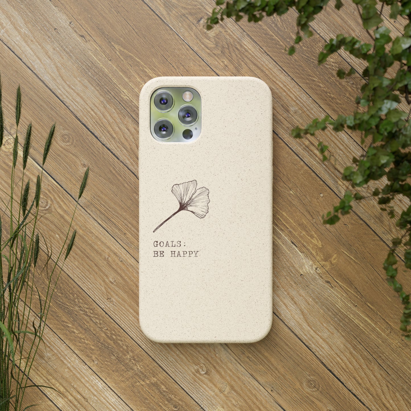 Be Happy Plant Themed Biodegradable Phone Case