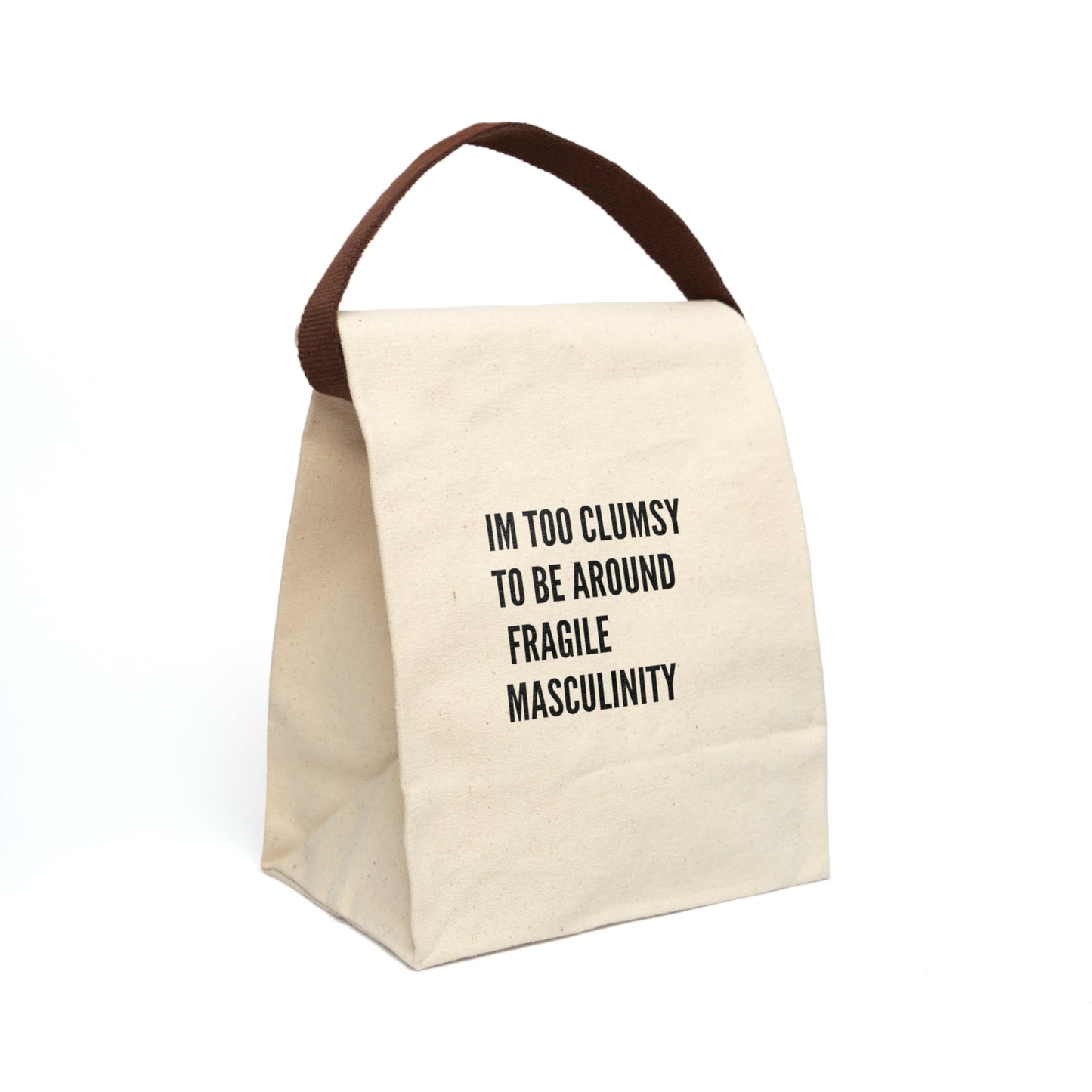 Clumsy Quote Canvas Lunch Bag With Strap