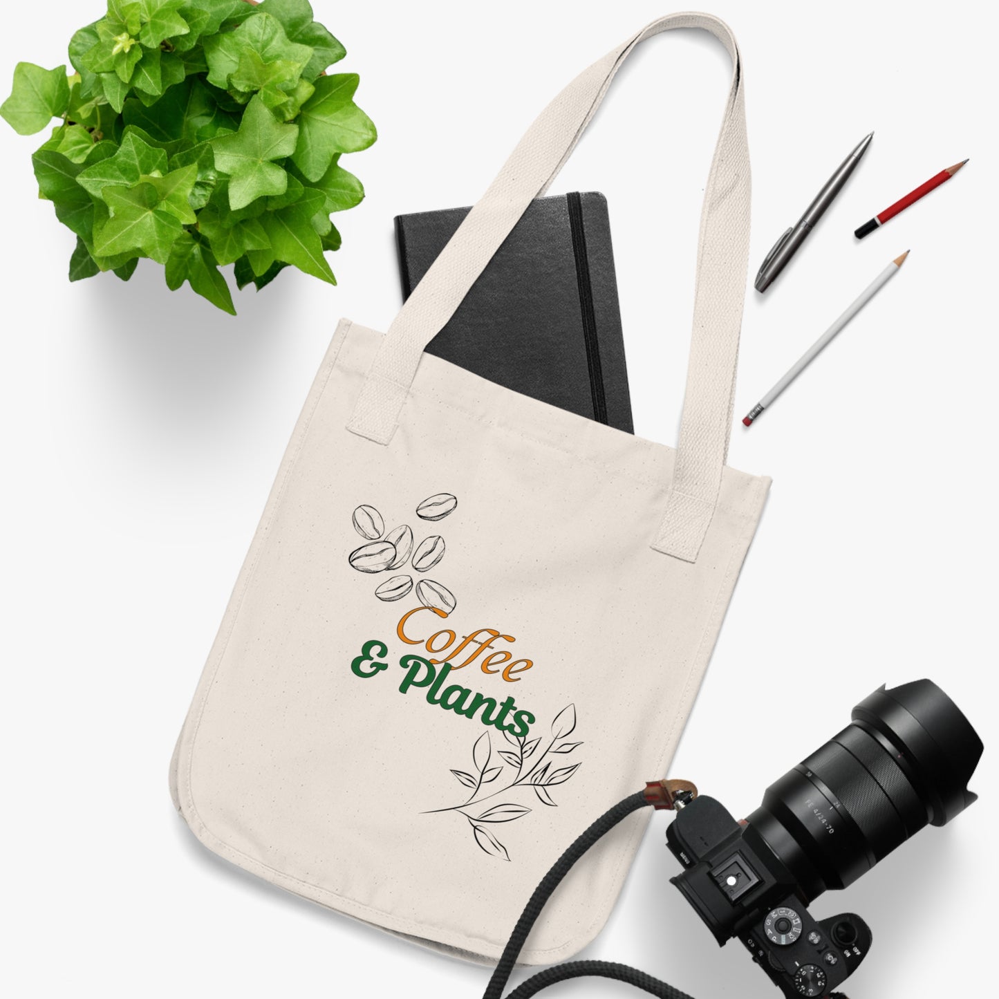 Coffee and Plant Lovers Organic Canvas Tote Bag